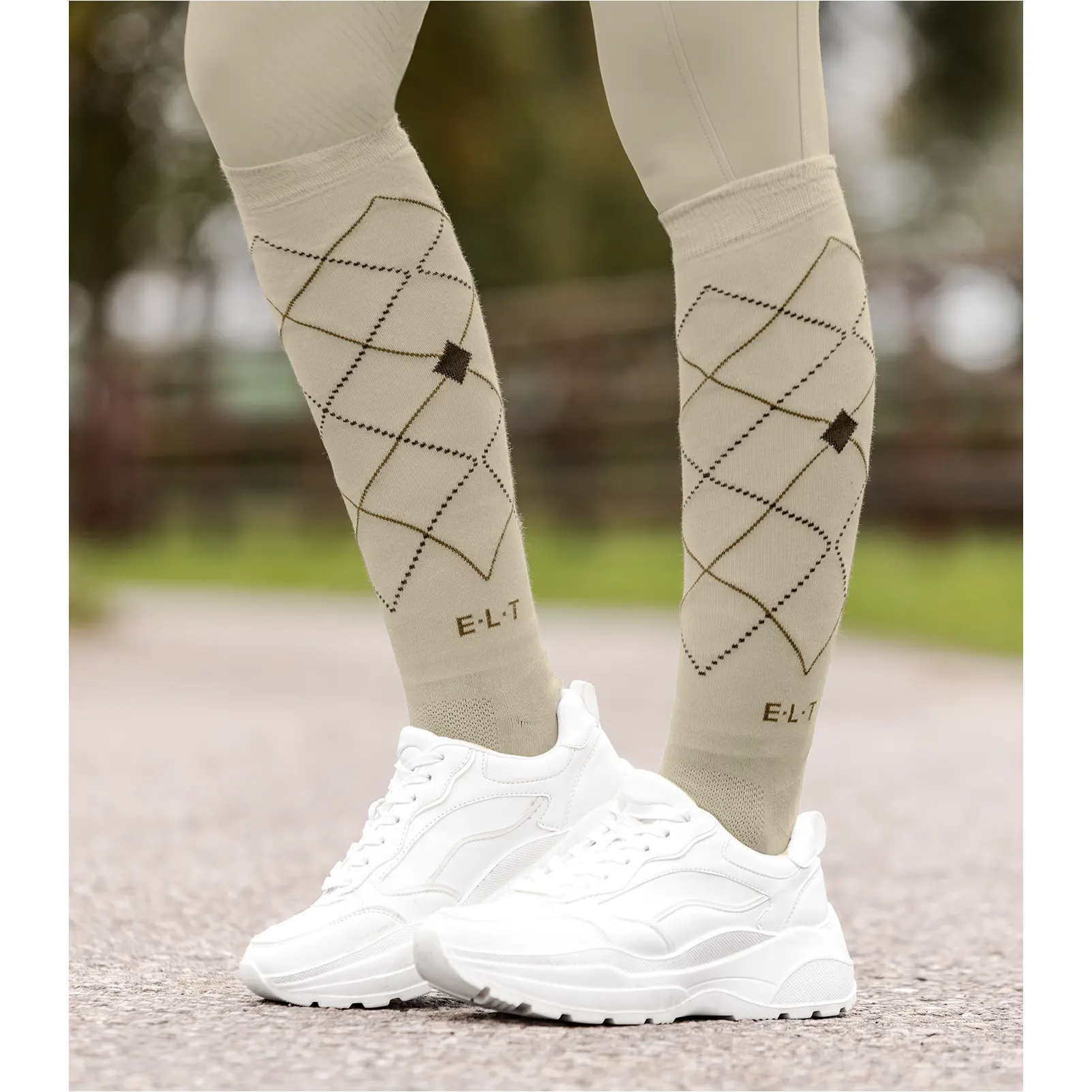 Reitsocken ARGYLE beigegrau