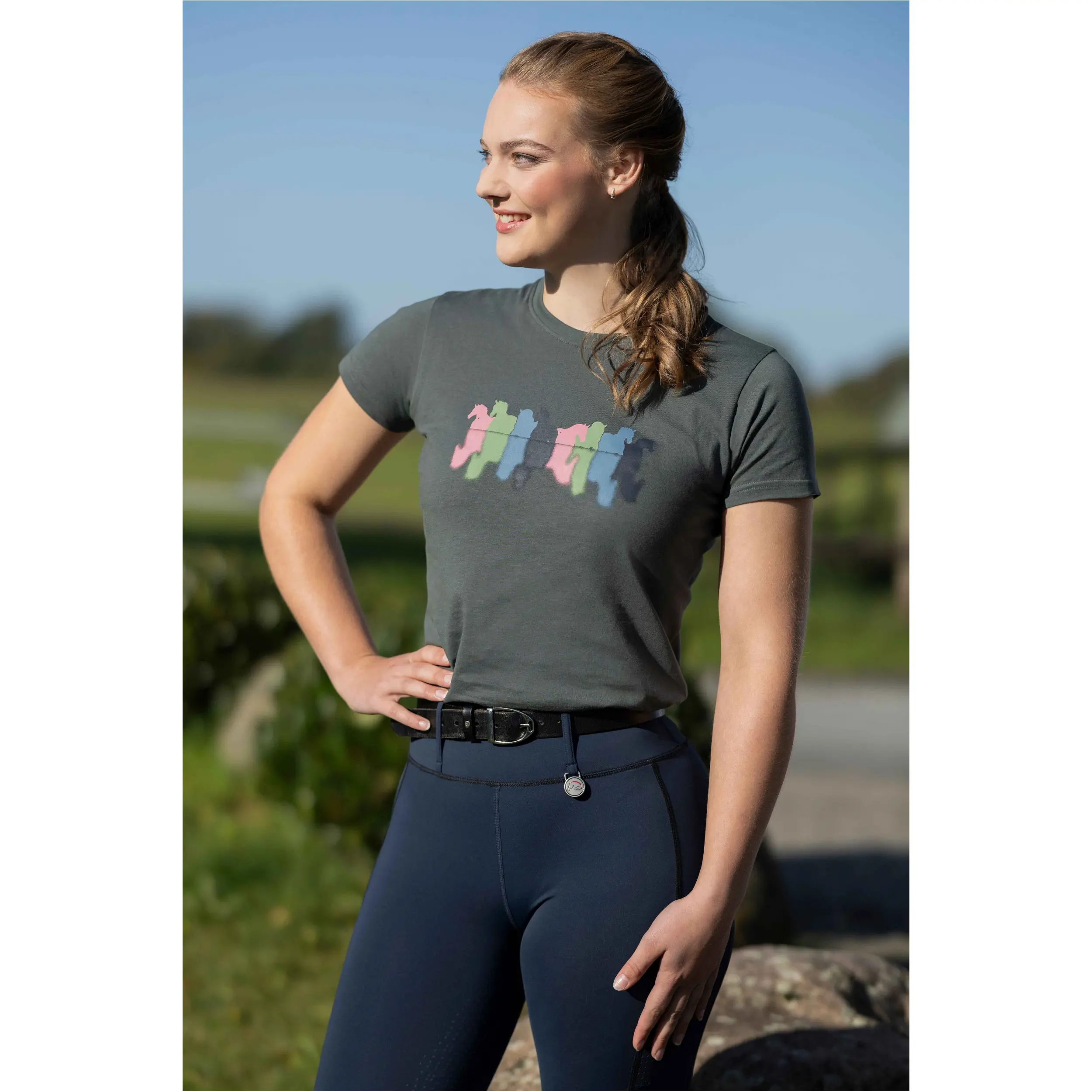 Damen T-Shirt MIRROR graugrün