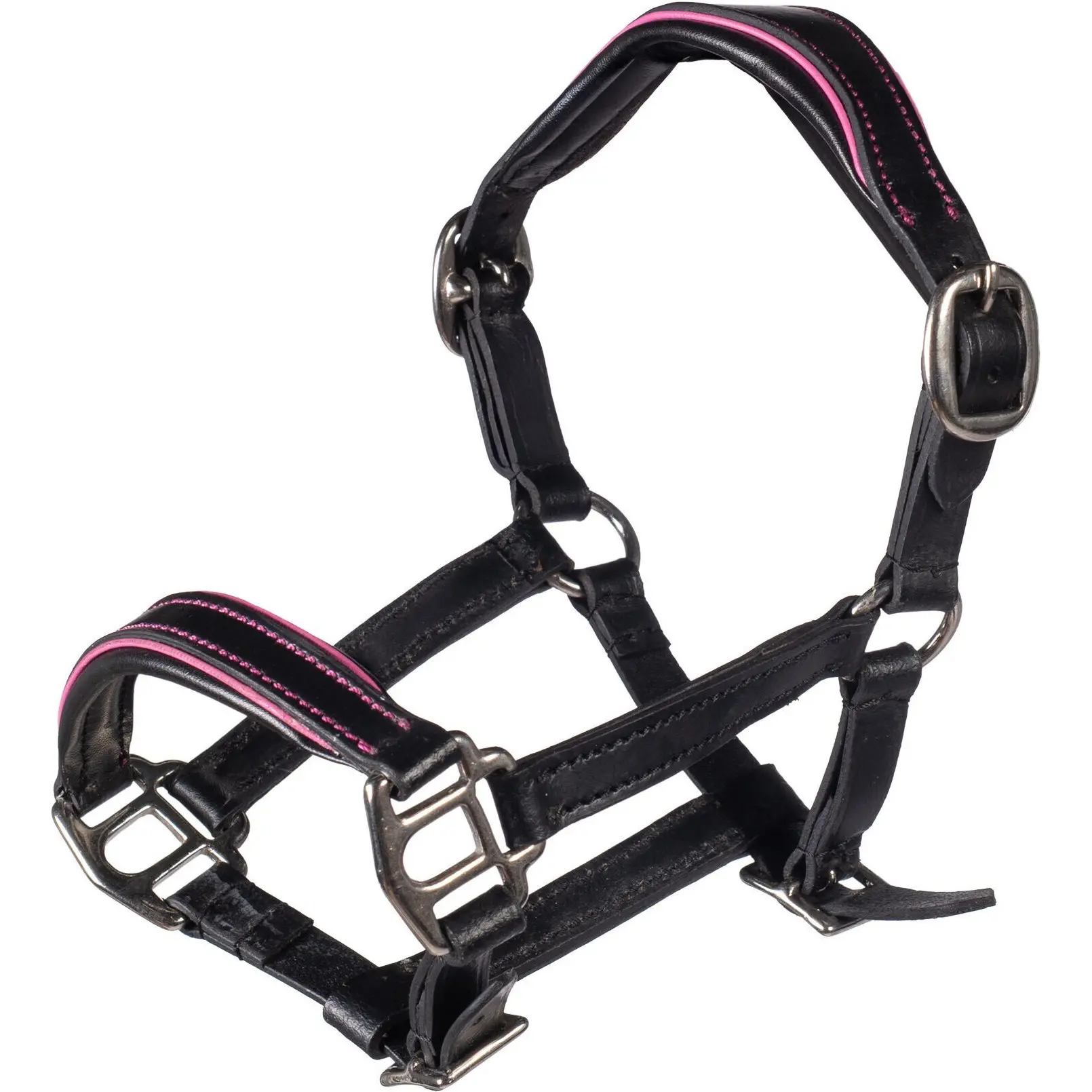 Lederhalfter Manchester HOBBY HORSING schwarz/pink