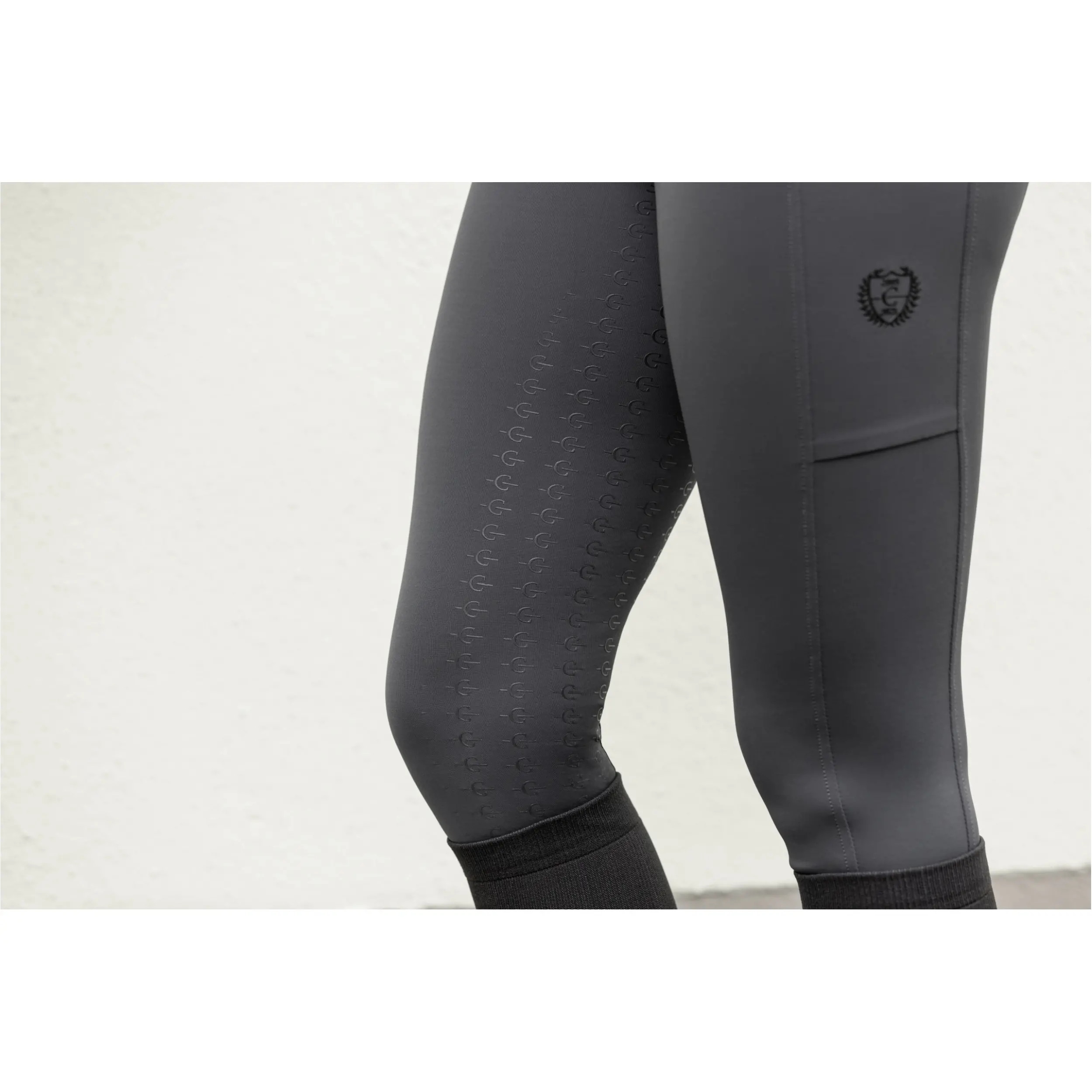 Damen Reitleggings Silikon Vollbesatz ANNIVERSARY graphite