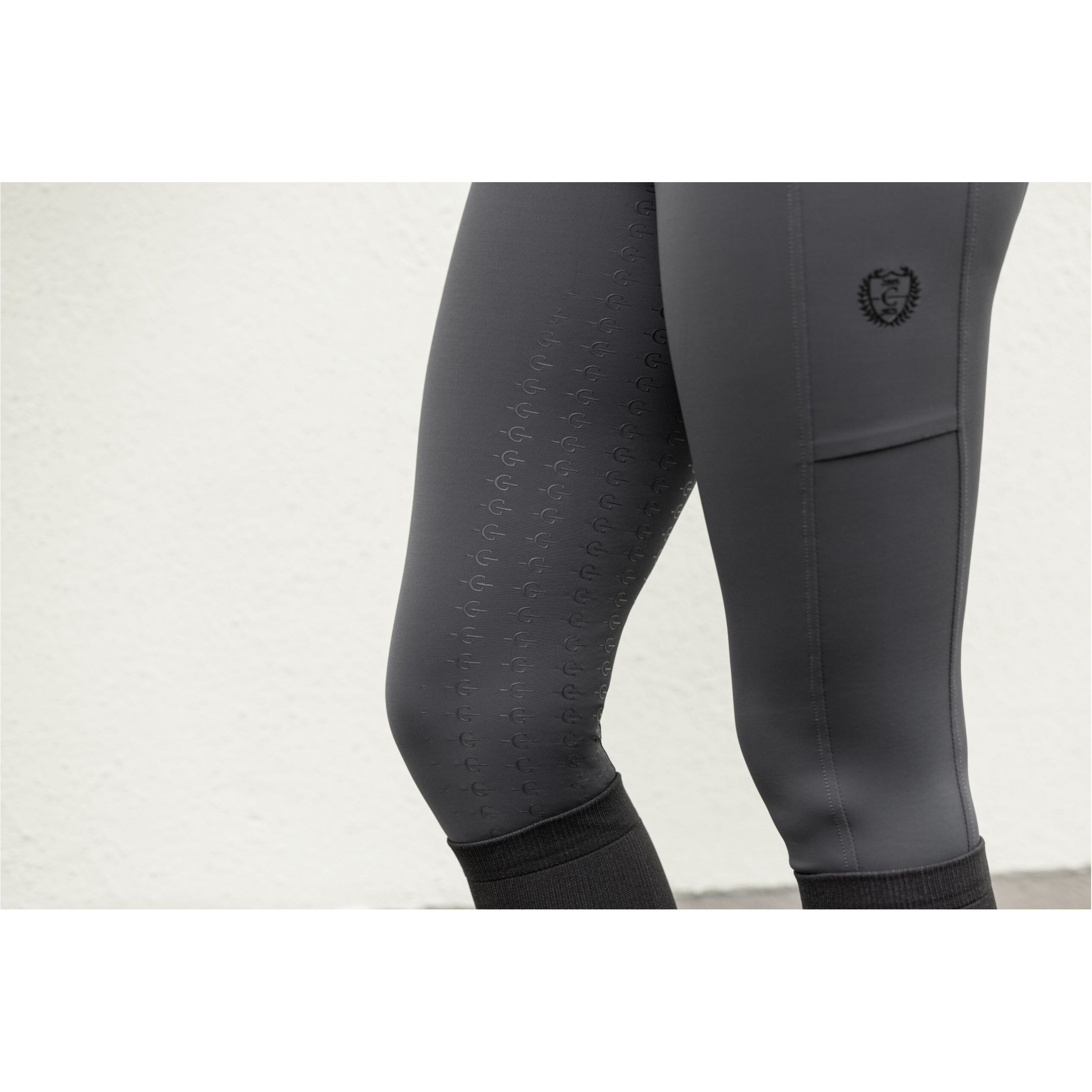 Damen Reitleggings Silikon Vollbesatz ANNIVERSARY graphite