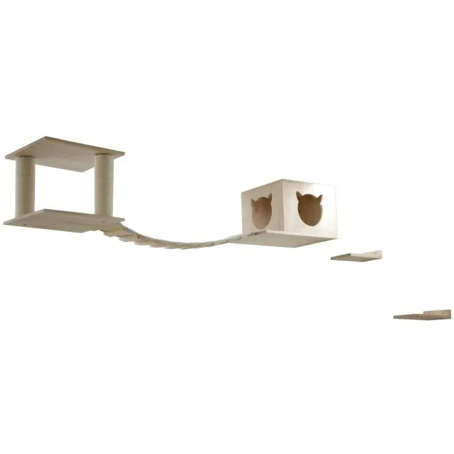 Katzenspielplatz TOP 5-teilig natur/weiß