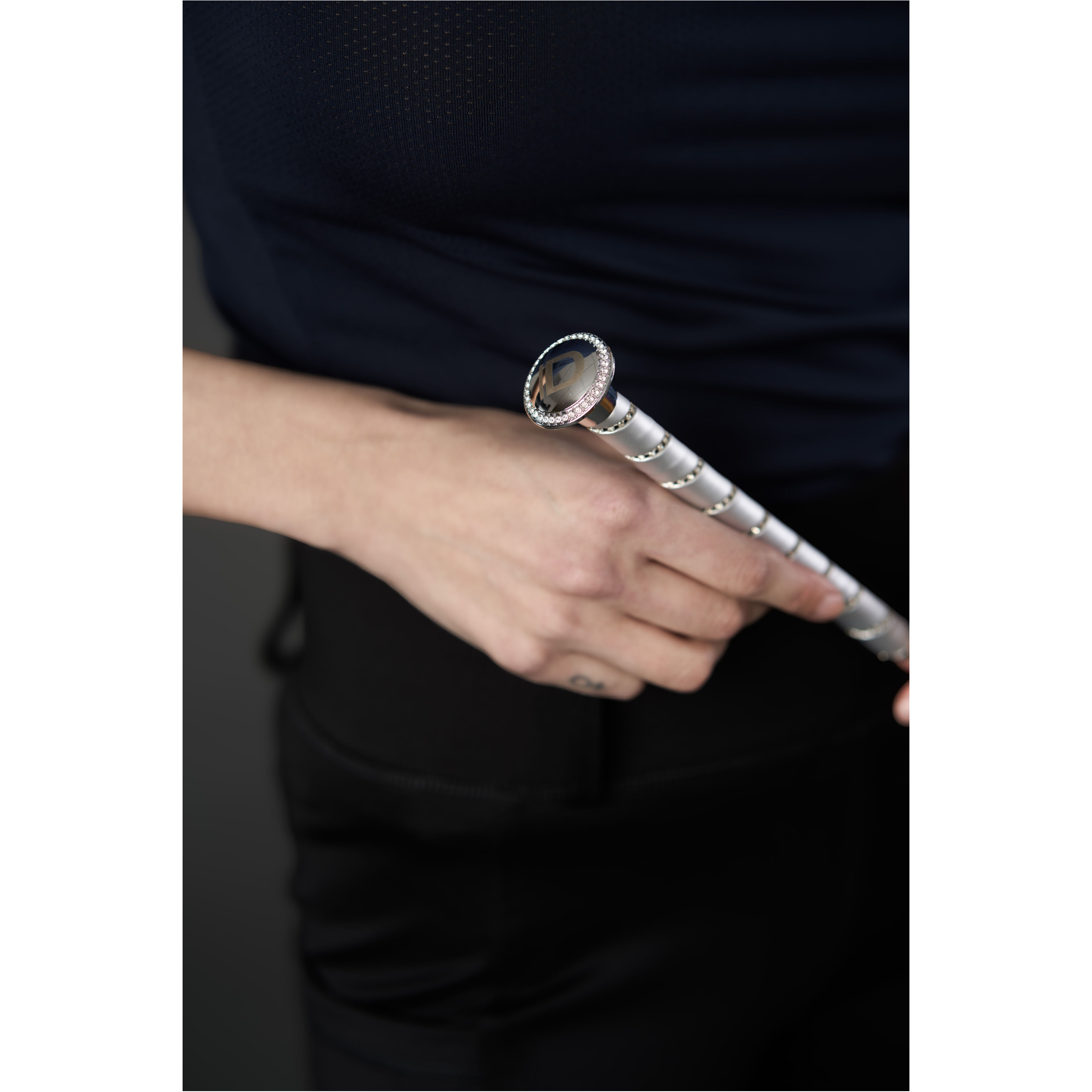 Dressurgerte mit Steinen RHINESTONE silber