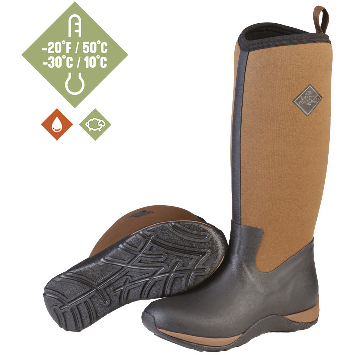 Winter Damen Gummistiefel ARCTIC ADVENTURE SOLID schwarz/braun