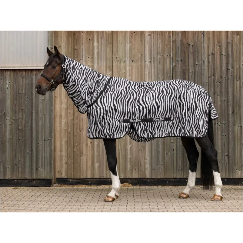 Fliegendecke mit Halsteil RugBe ZEBRA schwarz/weiss