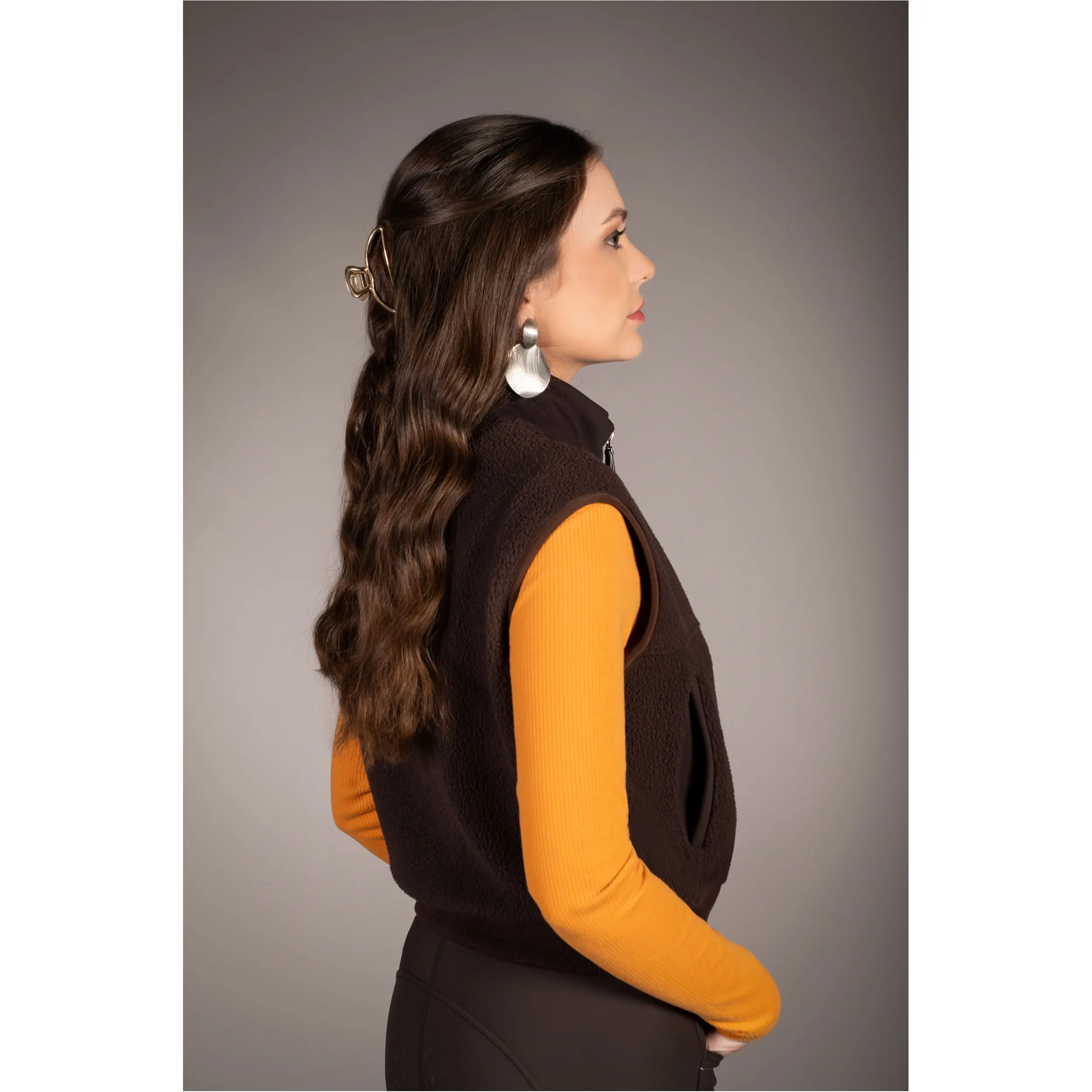 Winter Damen Weste AREZZO TEDDY dunkelbraun