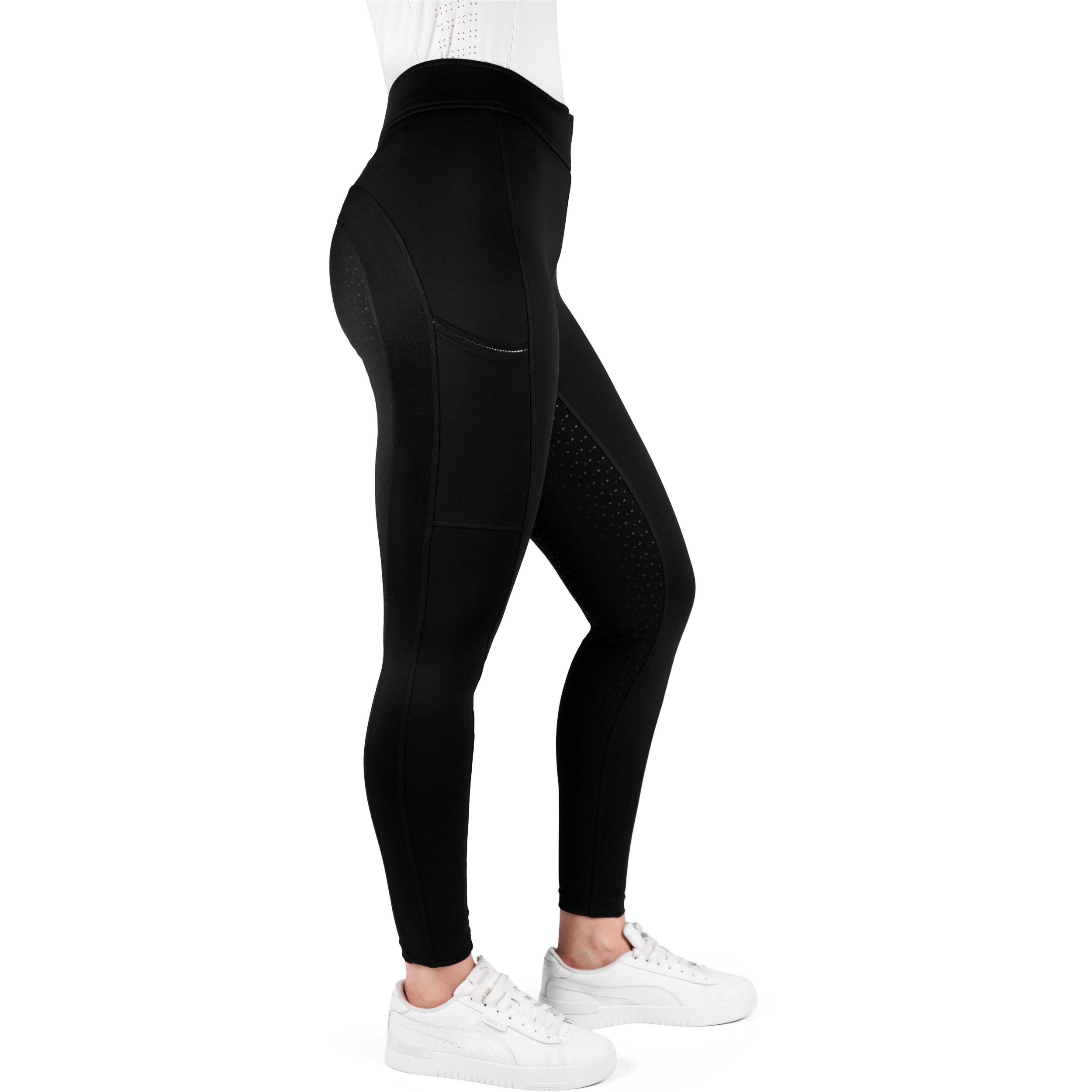 Damen Reitleggings Silikon Vollbesatz EK-BIRDY schwarz