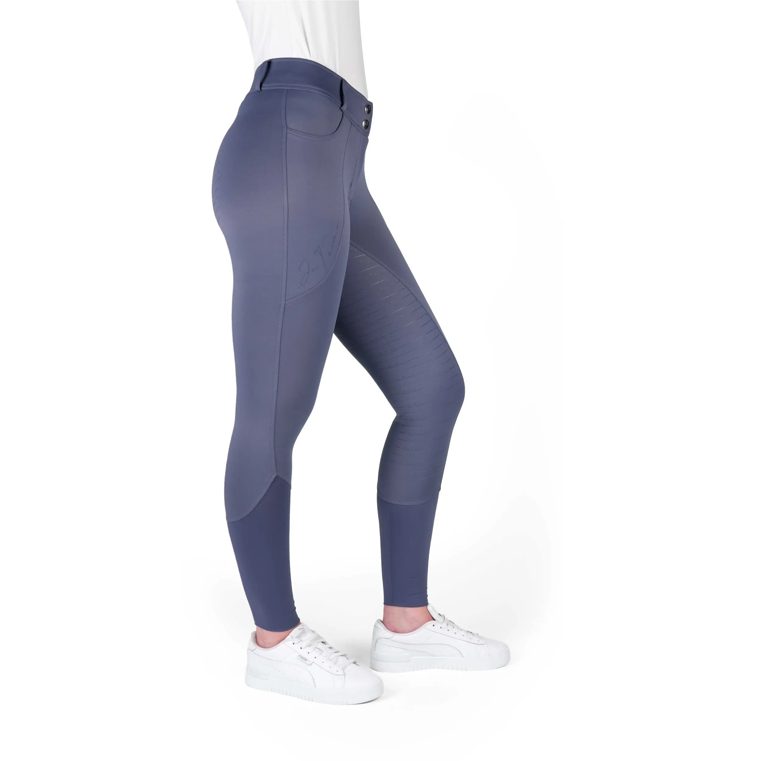 Damen Reithose Silikon Vollbesatz Je t’aime EK-ELSA grau/blau