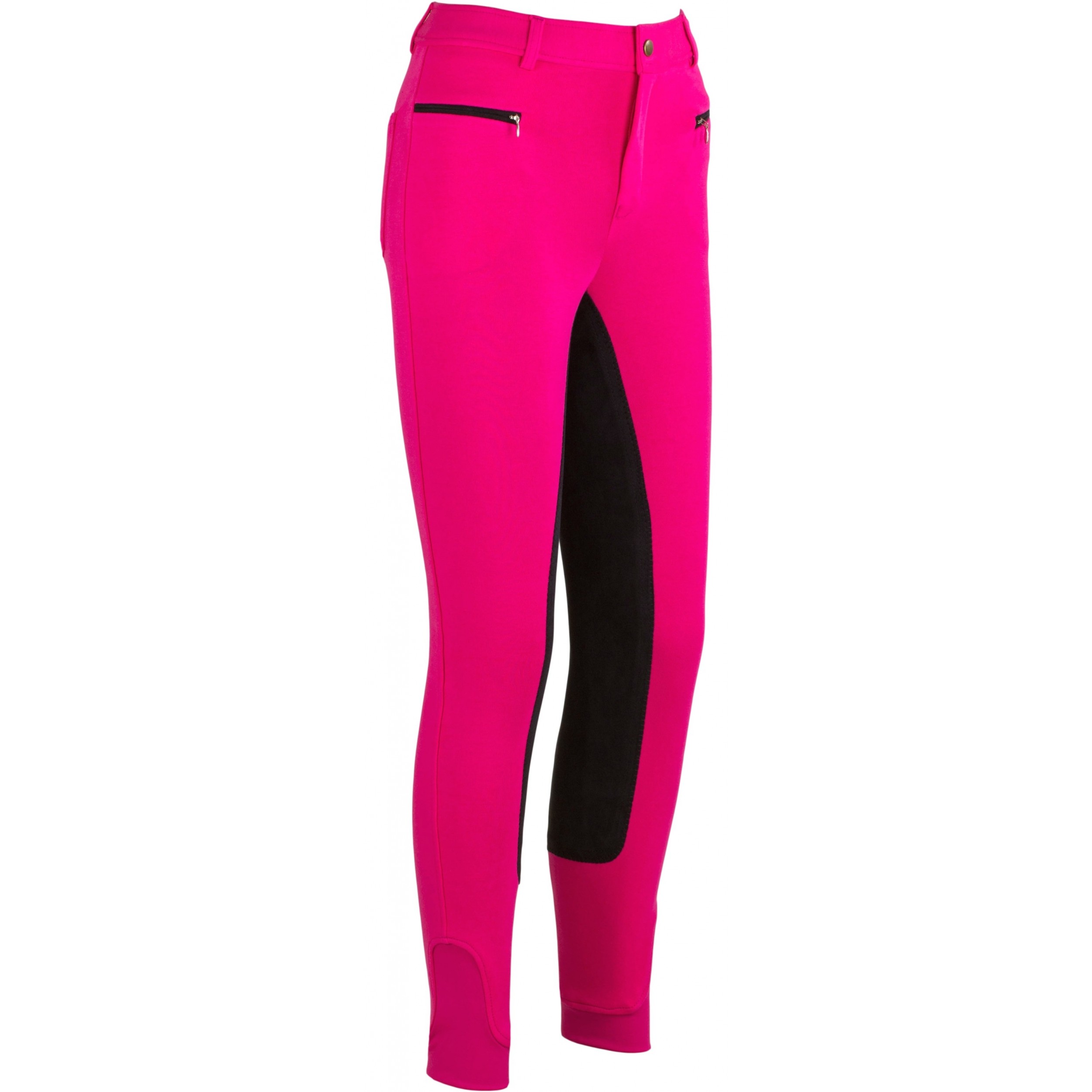 Kinder Reithose Vollbesatz Flex BASICLINE pink/schwarz
