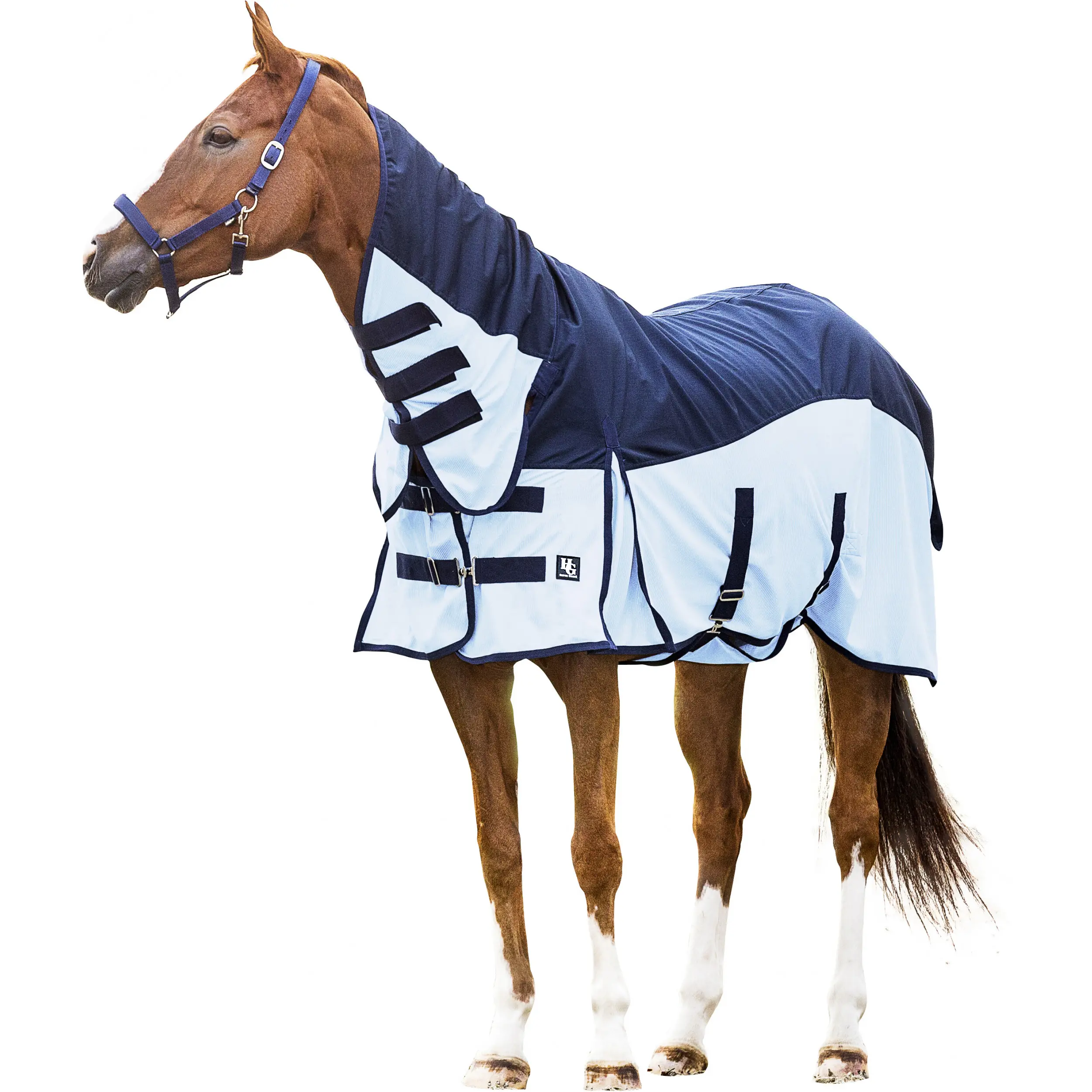 Fliegen- und Regendecke mit Halsteil 600D AIMAN placid blue