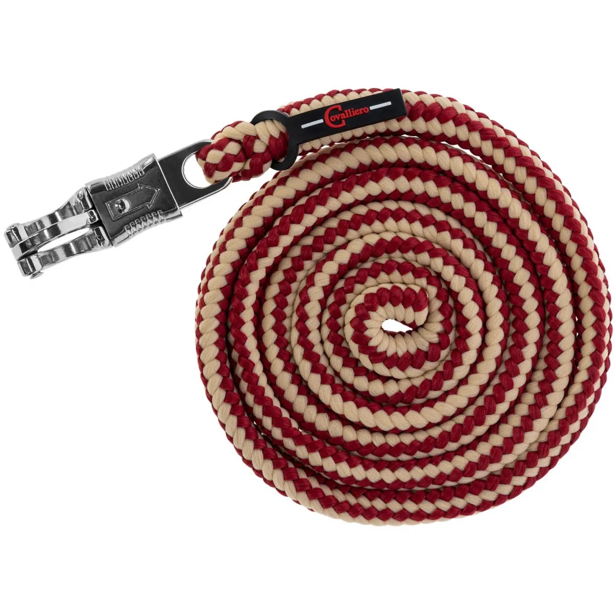 Führstrick mit Panikhaken HIPPO bordeaux/beige 200cm