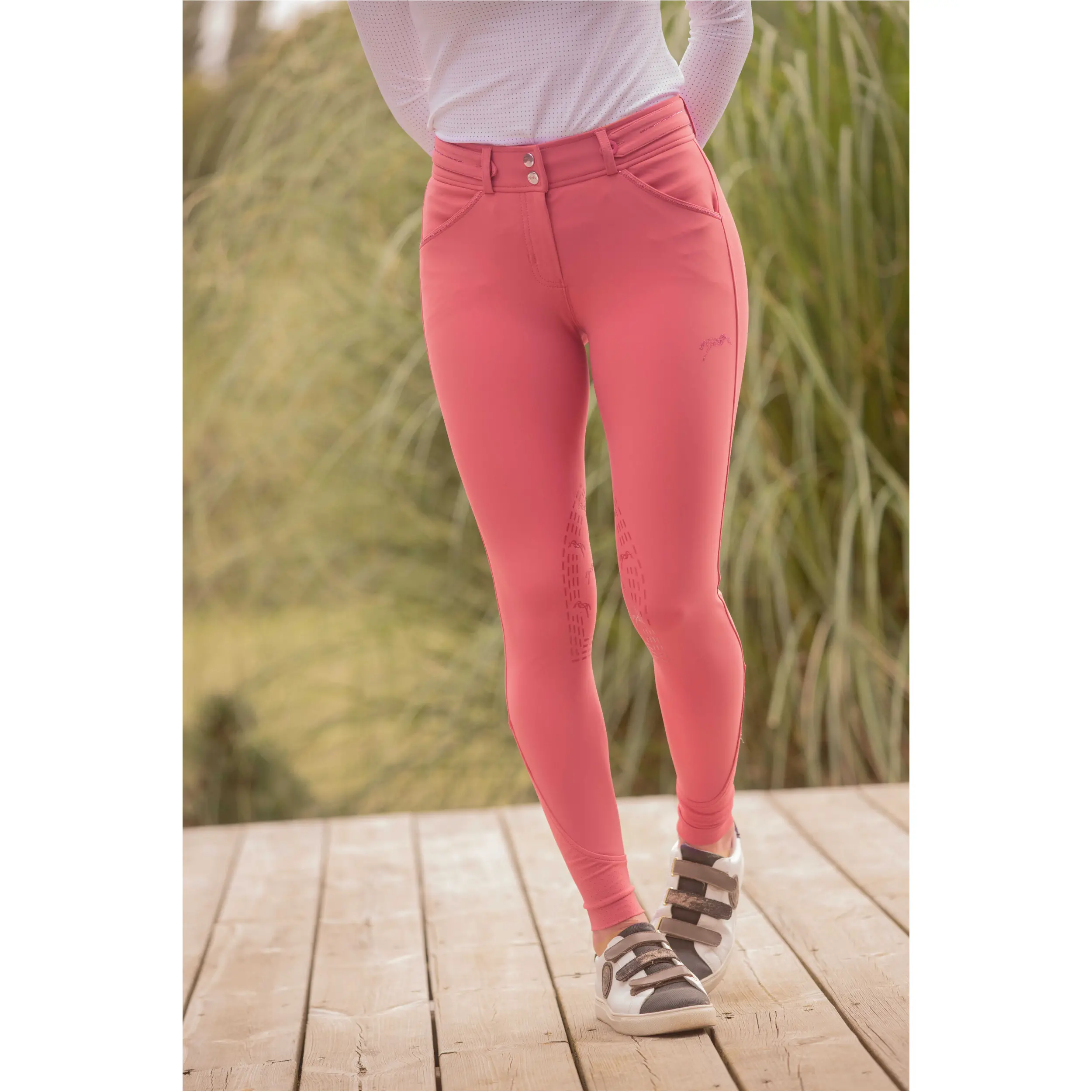 Damen Reithose Silikon Kniebesatz ELÉGANCE antique pink