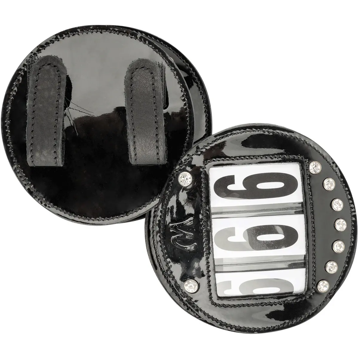 Kopfnummern 3-stellig Lackleder schwarz 9,5cm