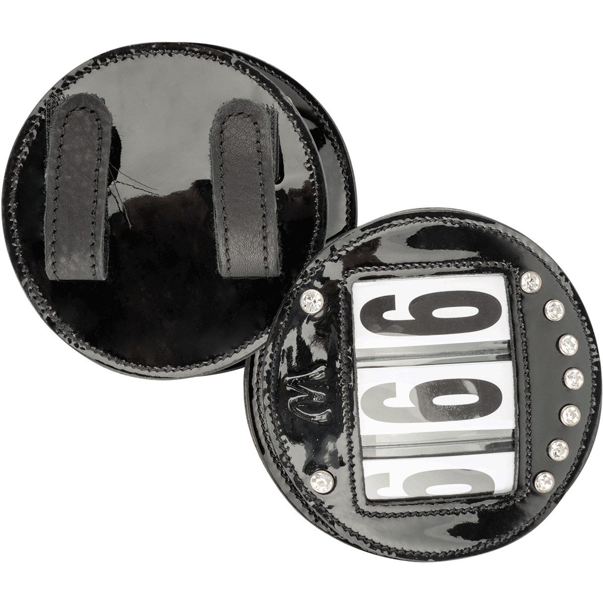 Kopfnummern 3-stellig Lackleder schwarz 9,5cm