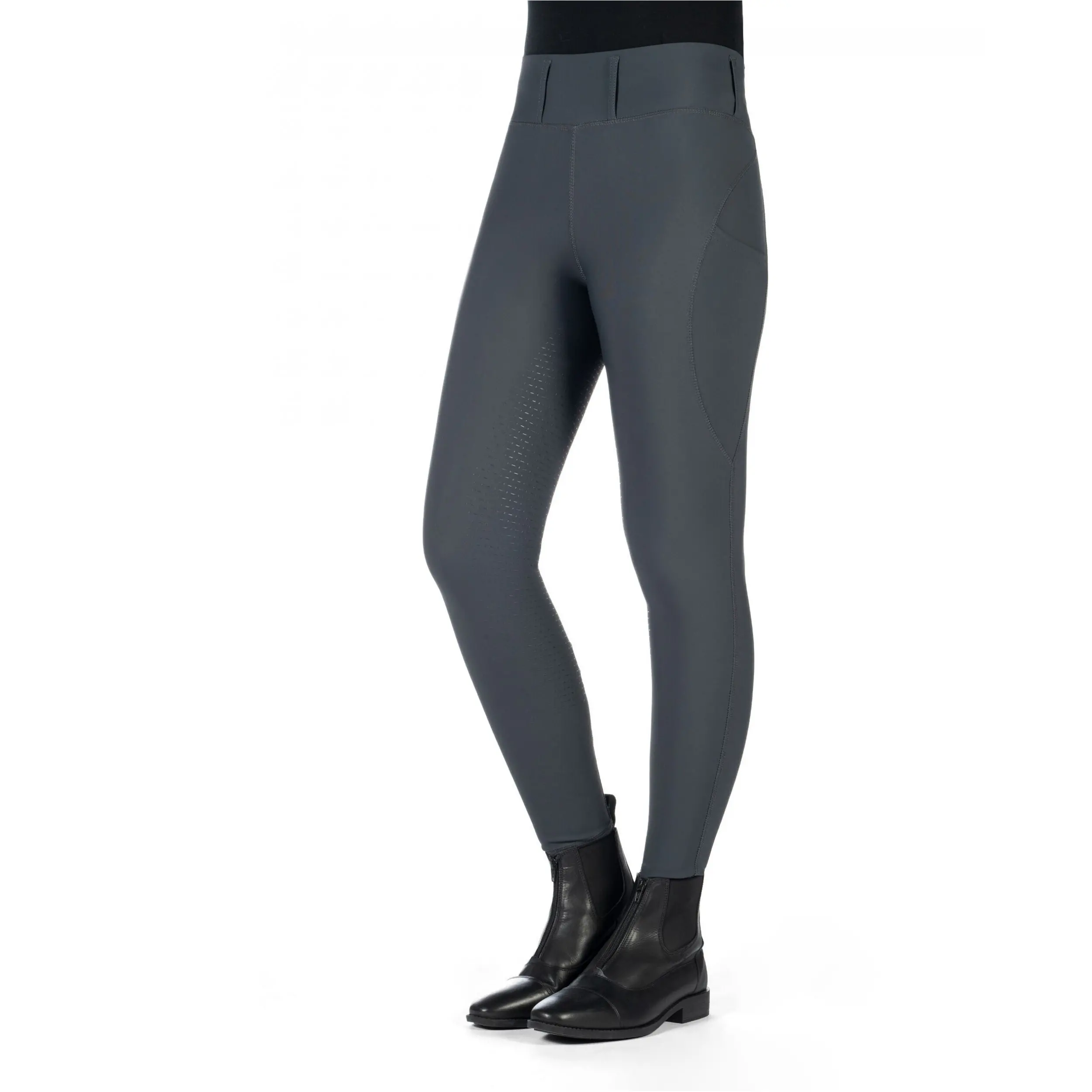 Damen Reitleggings Silikon Vollbesatz JIL HIGH WAIST grau