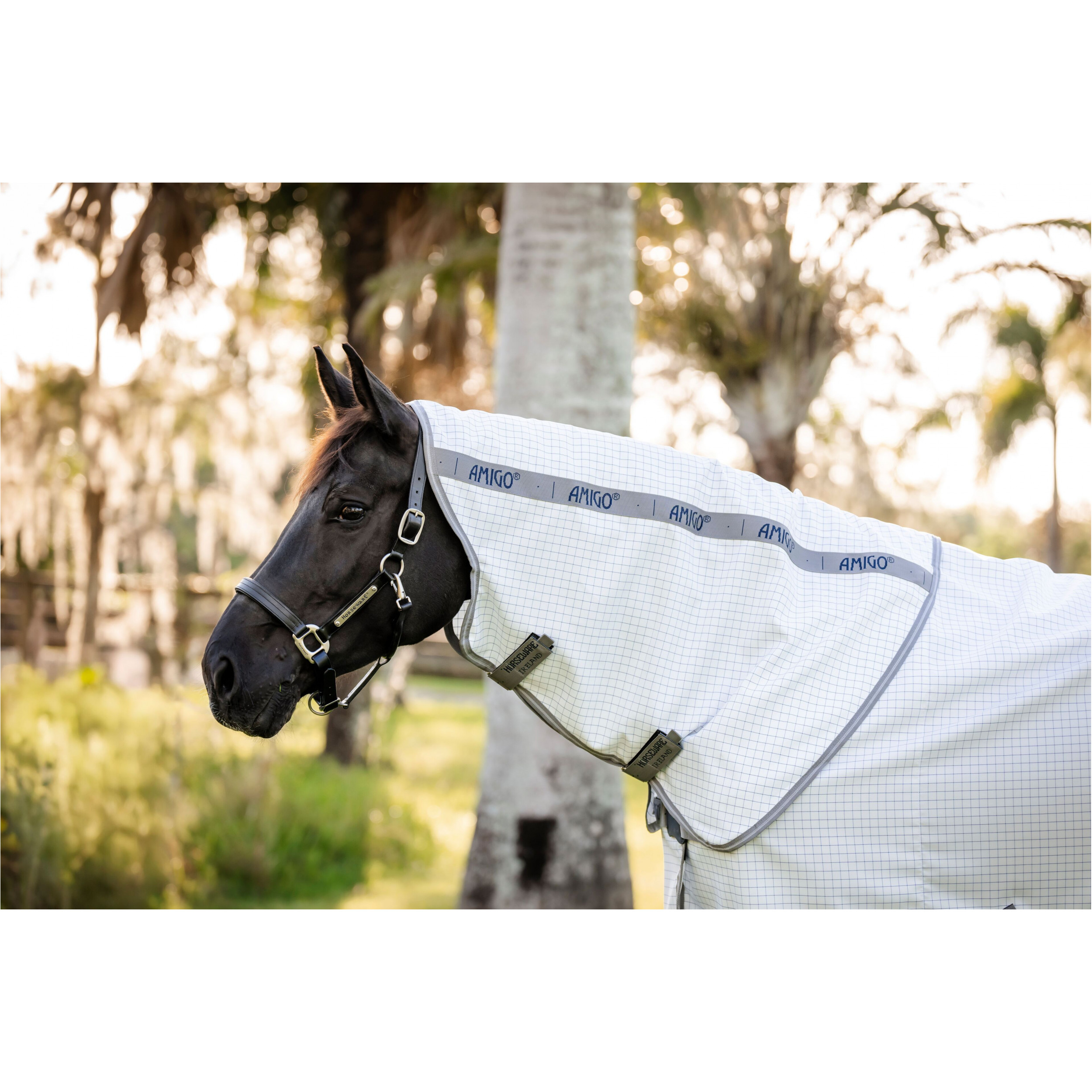 Fliegendecke mit Halsteil (abnehmbar) AMIGO Summer Sheet Plus navy check/titanium grey/silver