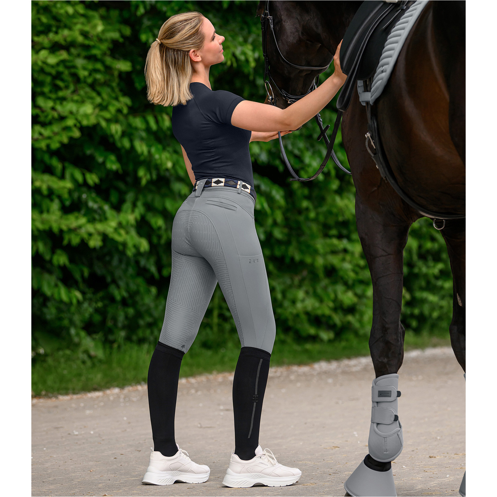 Kinder Reithose Silikon Vollbesatz COMFORT RIDE chromgrau