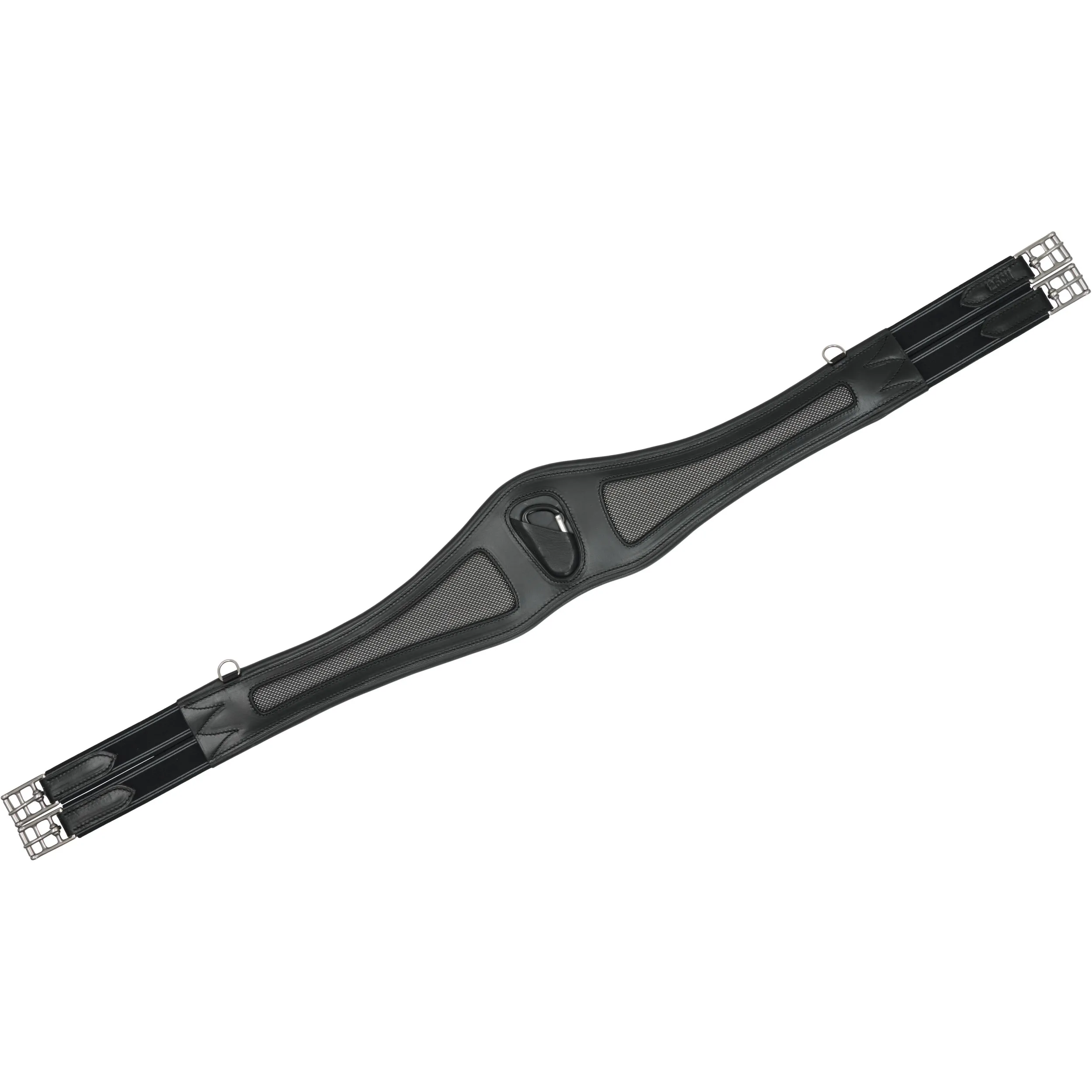 Sattelgurt anatomisch mit Mesh Echtleder schwarz