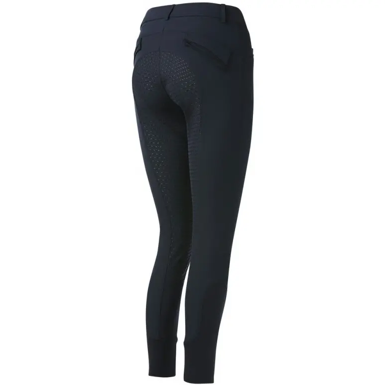 Damen Reithose Silikon Vollbesatz MICRO marineblau