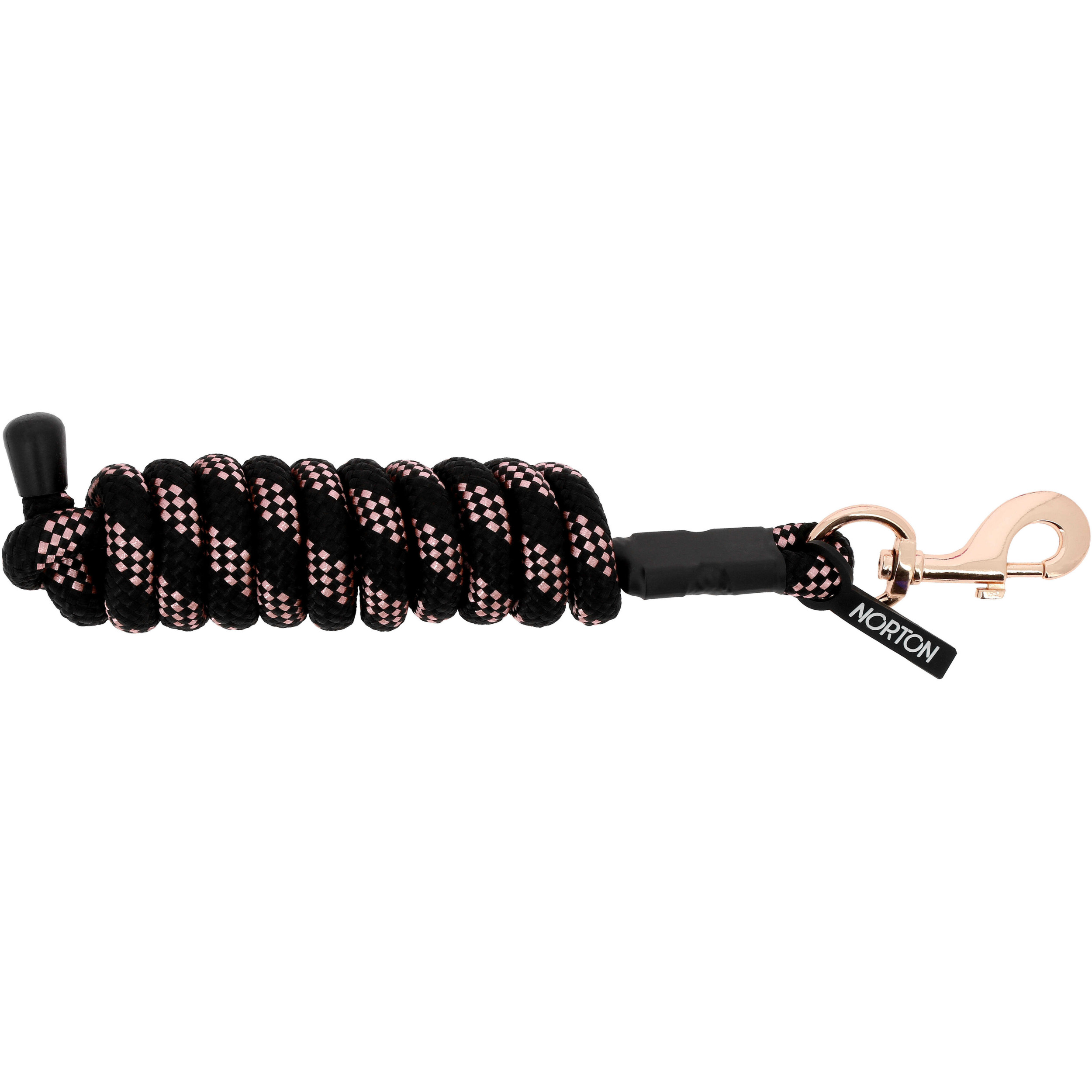 Anbindestrick zweifarbig mit Karabinerhaken LOLLY schwarz 200cm