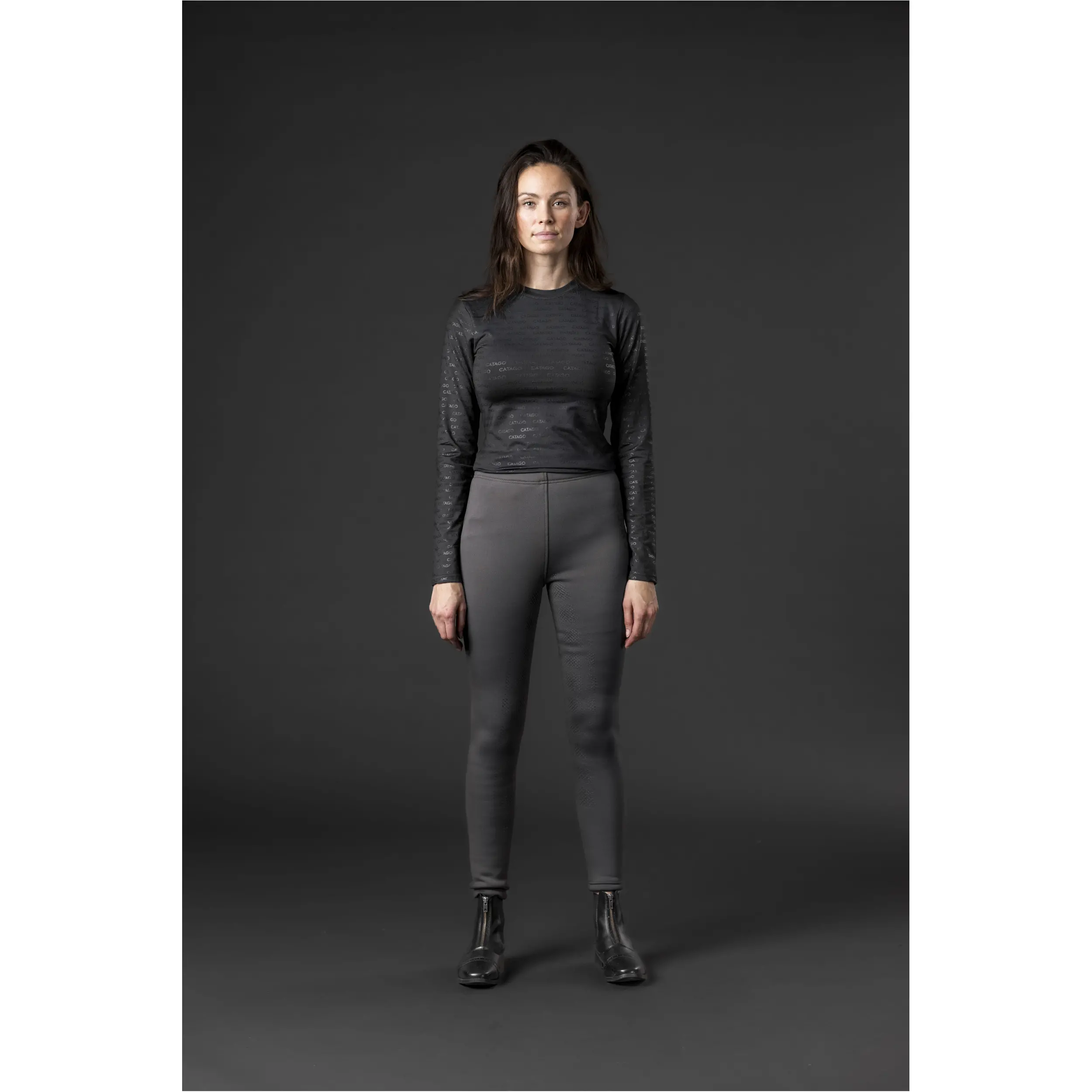 Winter Damen Reitleggings Silikon Vollbesatz PANOLA Teddy after dark