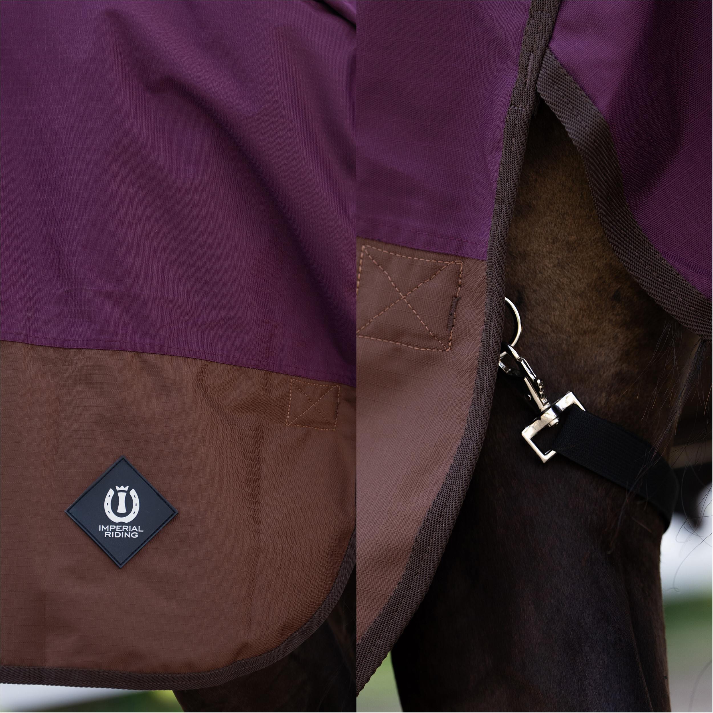 Outdoordecke mit hohem Halsteil 300g Füllung 600D IRHCustomized burgundy/light braun