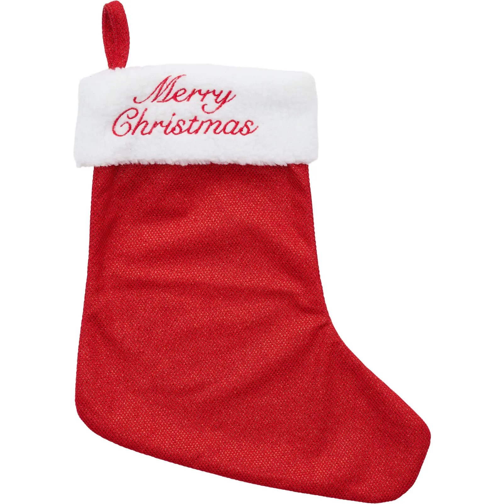 Weihnachtsstrumpf CHRISTMAS GLITTER rot