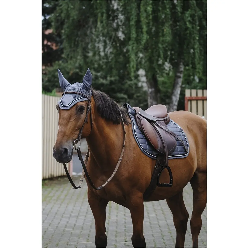 Schabracke mit Strass DOMINO grau