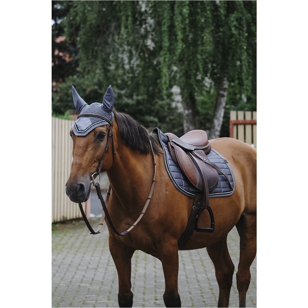 Schabracke mit Strass DOMINO grau