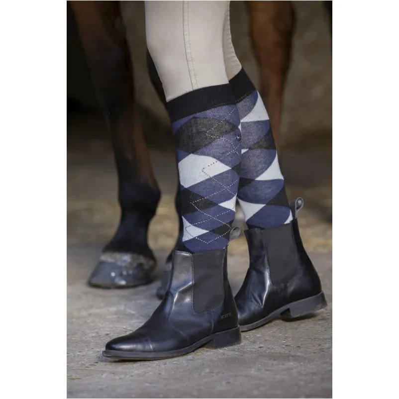 Damen Reitsocken GIRLY marineblau/hellblau