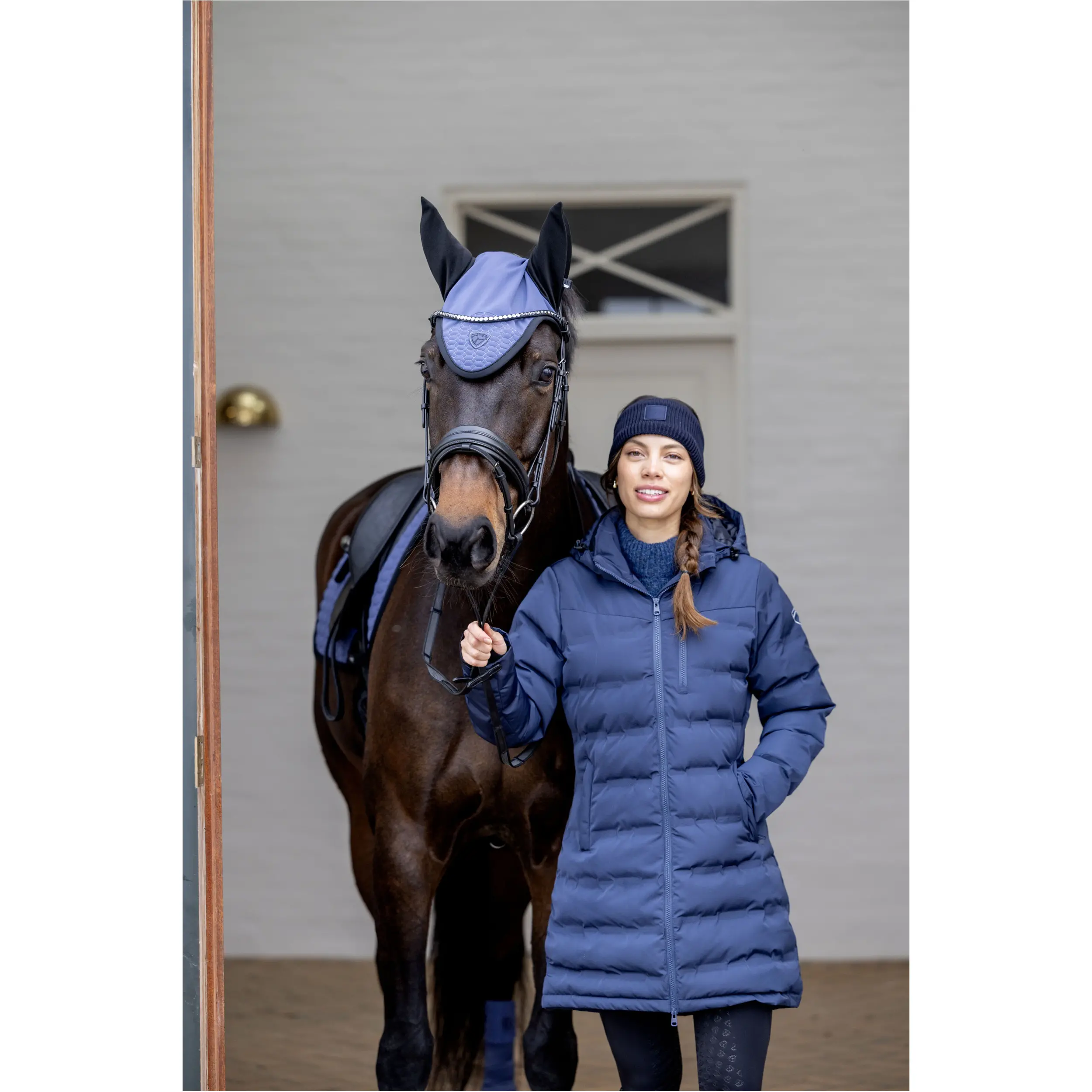 Winter Damen Reitmantel wattiert VITA navy