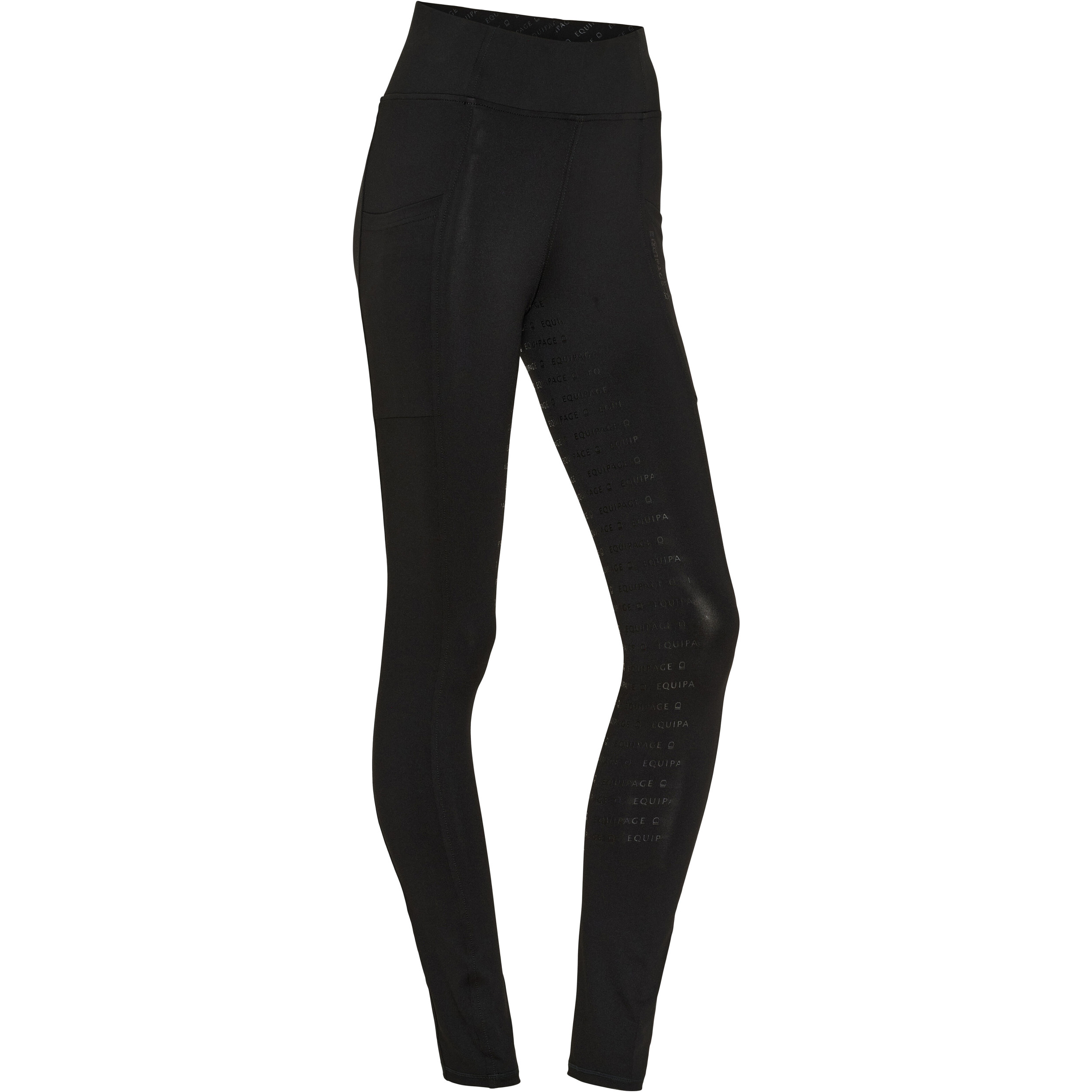 Damen Reitleggings Silikon Vollbesatz schwarz