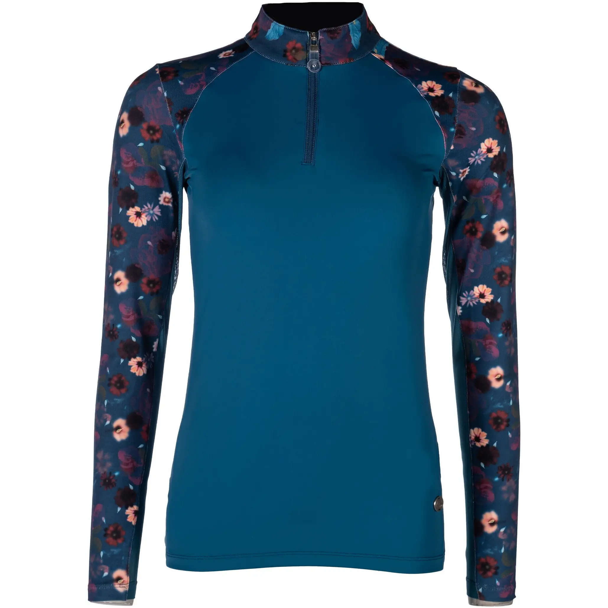 Kinder Funktionsshirt Langarm ESSENTIALS FLOWER petrol