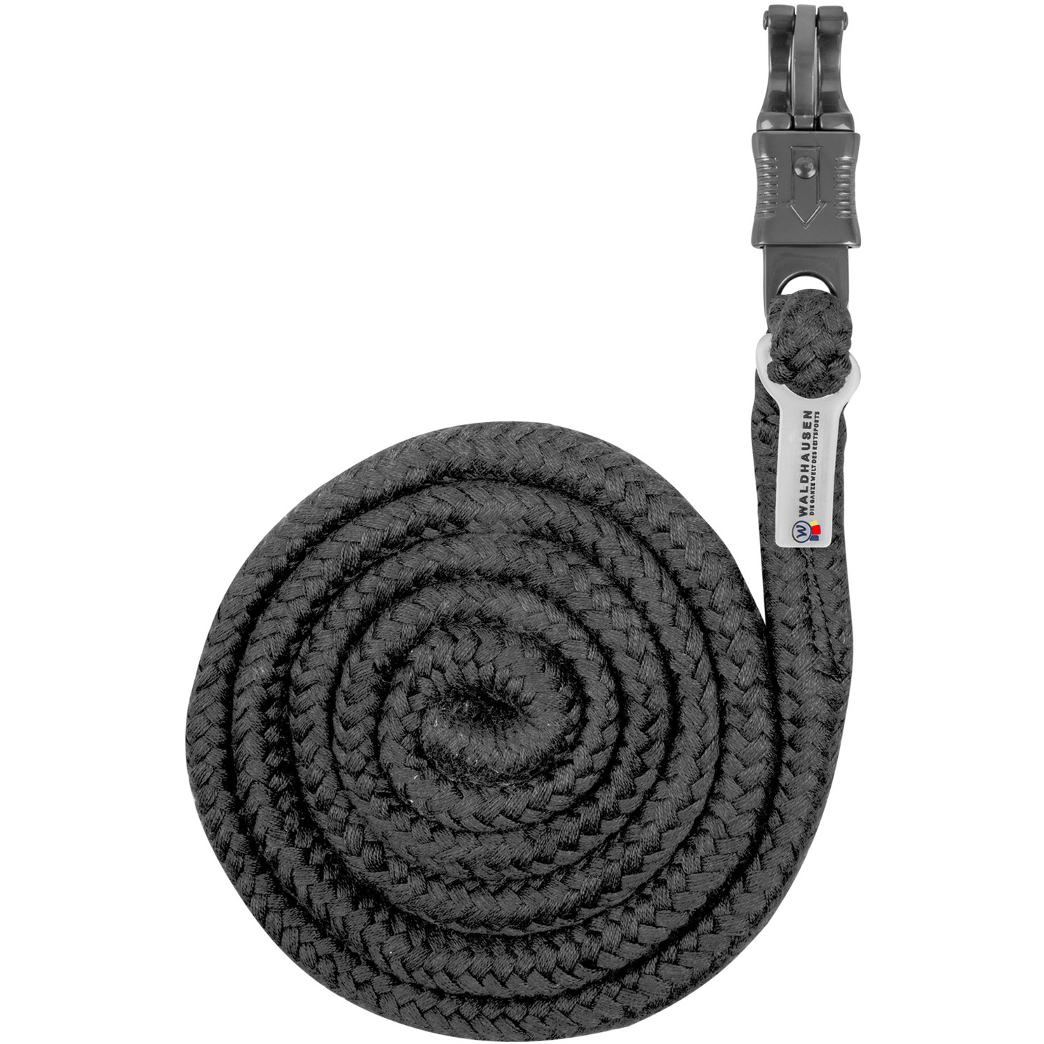 Anbindestrick mit Panikhaken PLUS dunkle Beschläge schwarz 200cm
