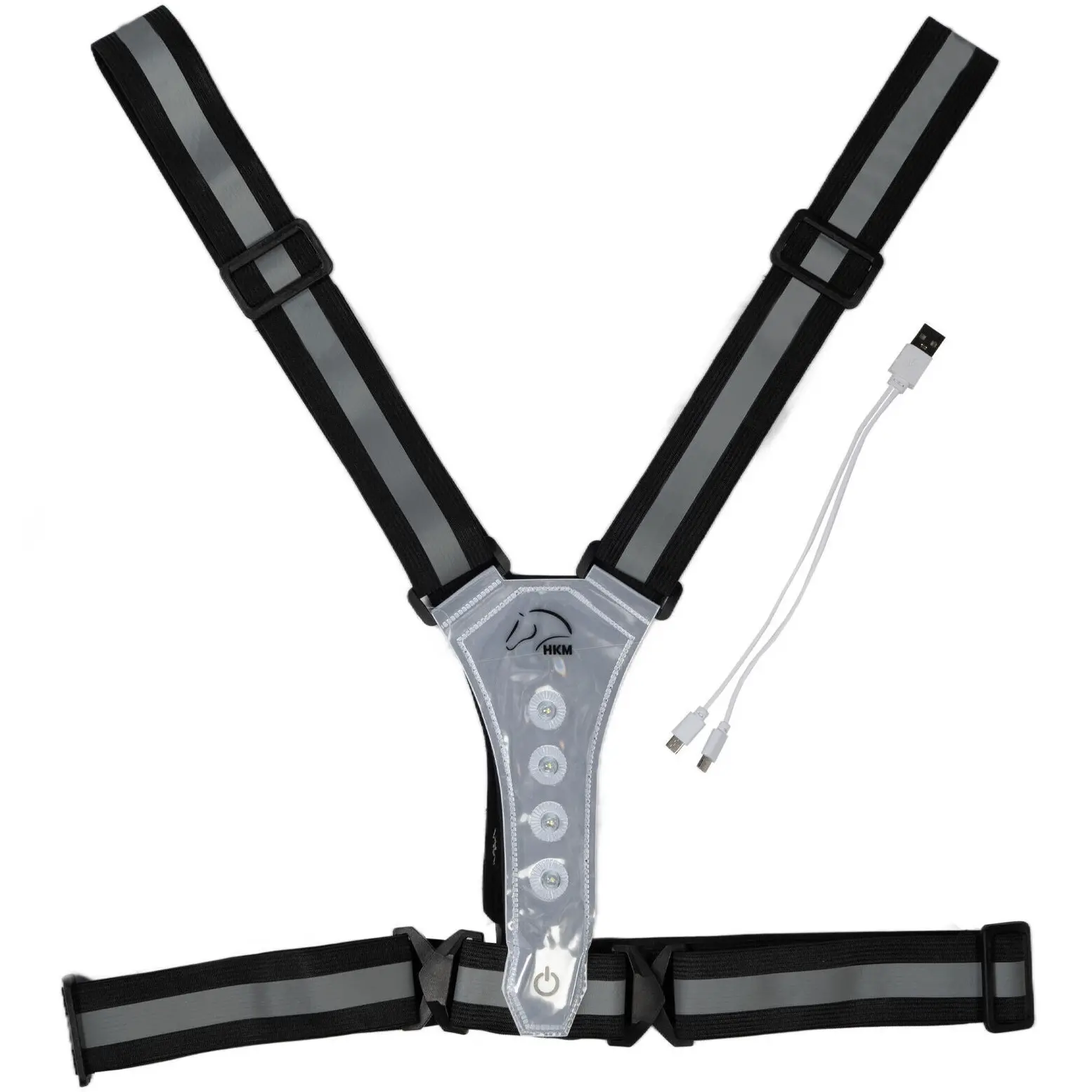 LED-Leuchtweste schwarz/silber