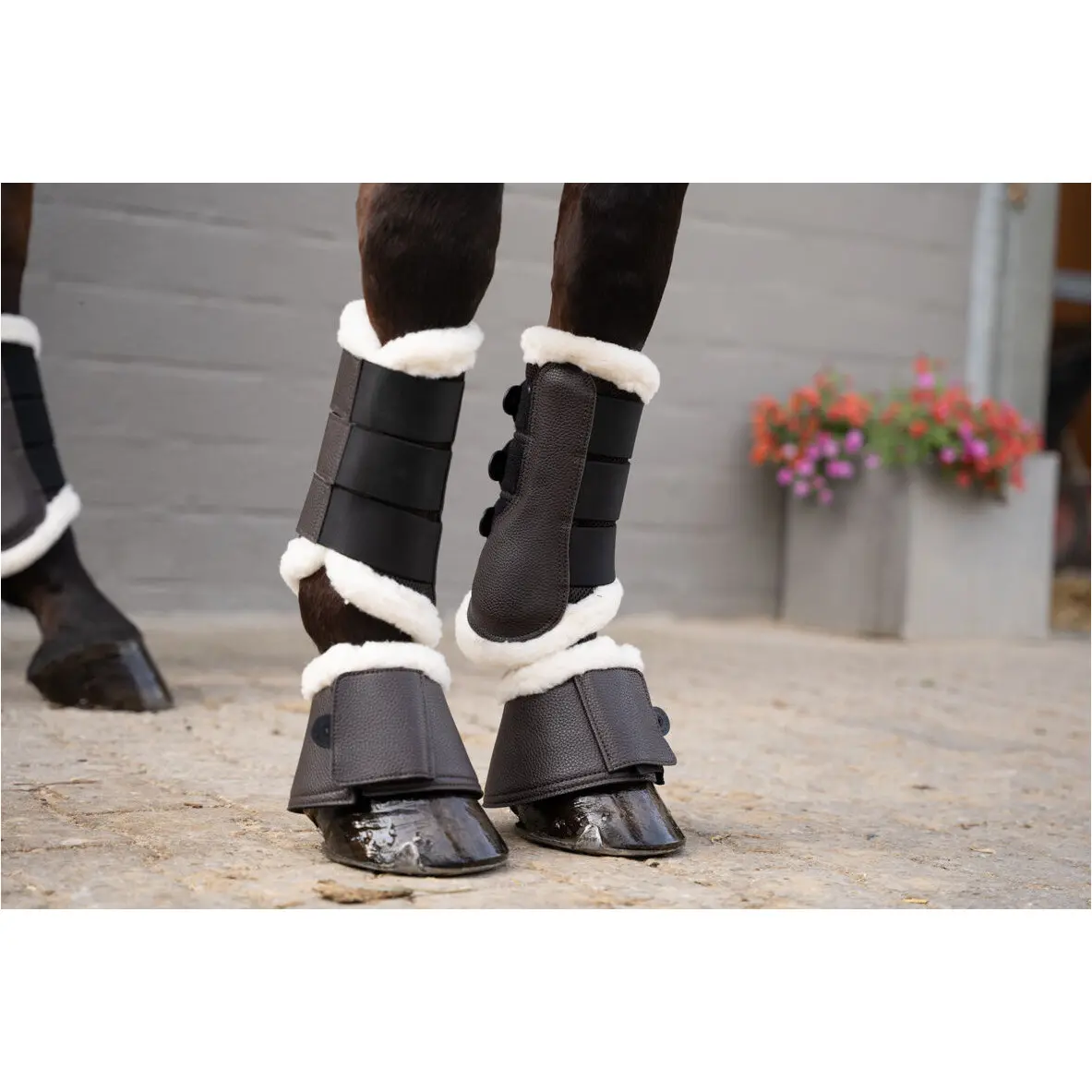 Gamaschen mit Fell COMFORT PREMIUM MESH dunkelbraun