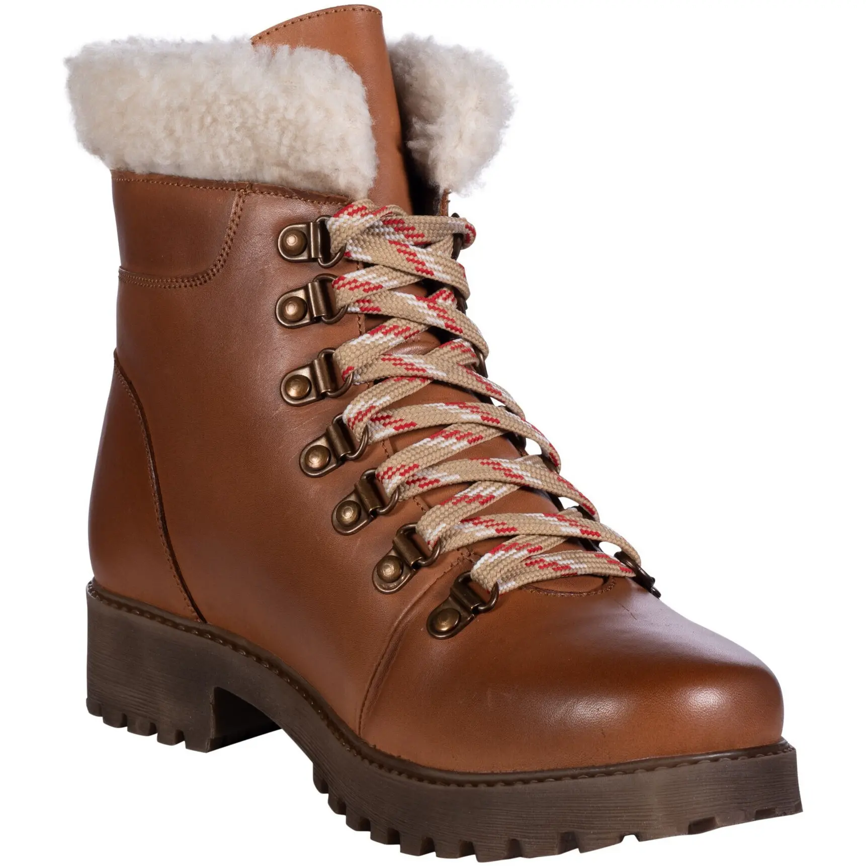 Schnürboots WALKER Echtleder cognac
