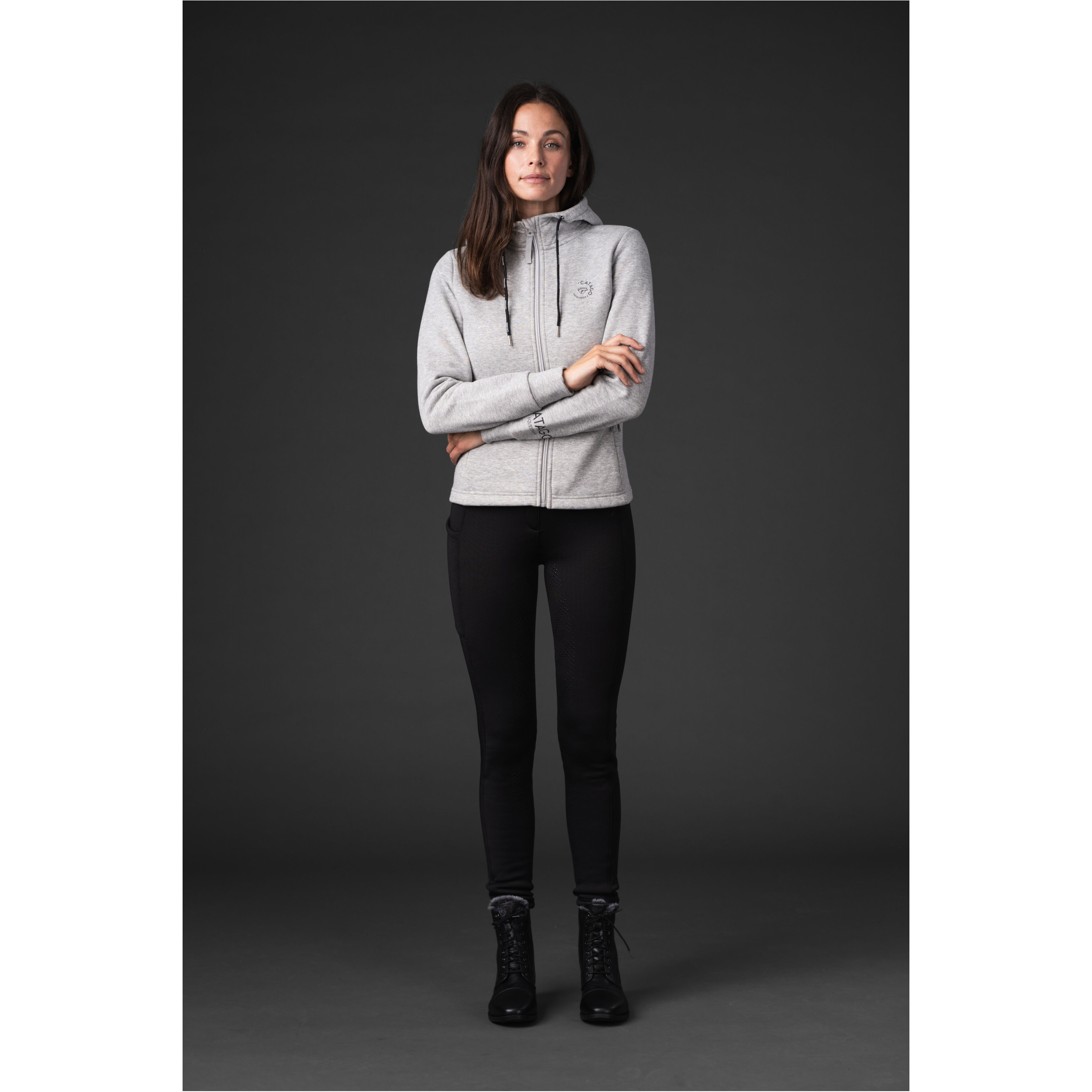 Winter Damen Reitleggings Silikon Vollbesatz PANOLA Teddy schwarz