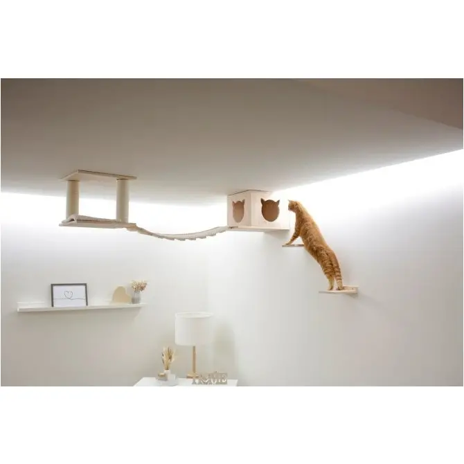 Katzenspielplatz TOP 5-teilig natur/weiß