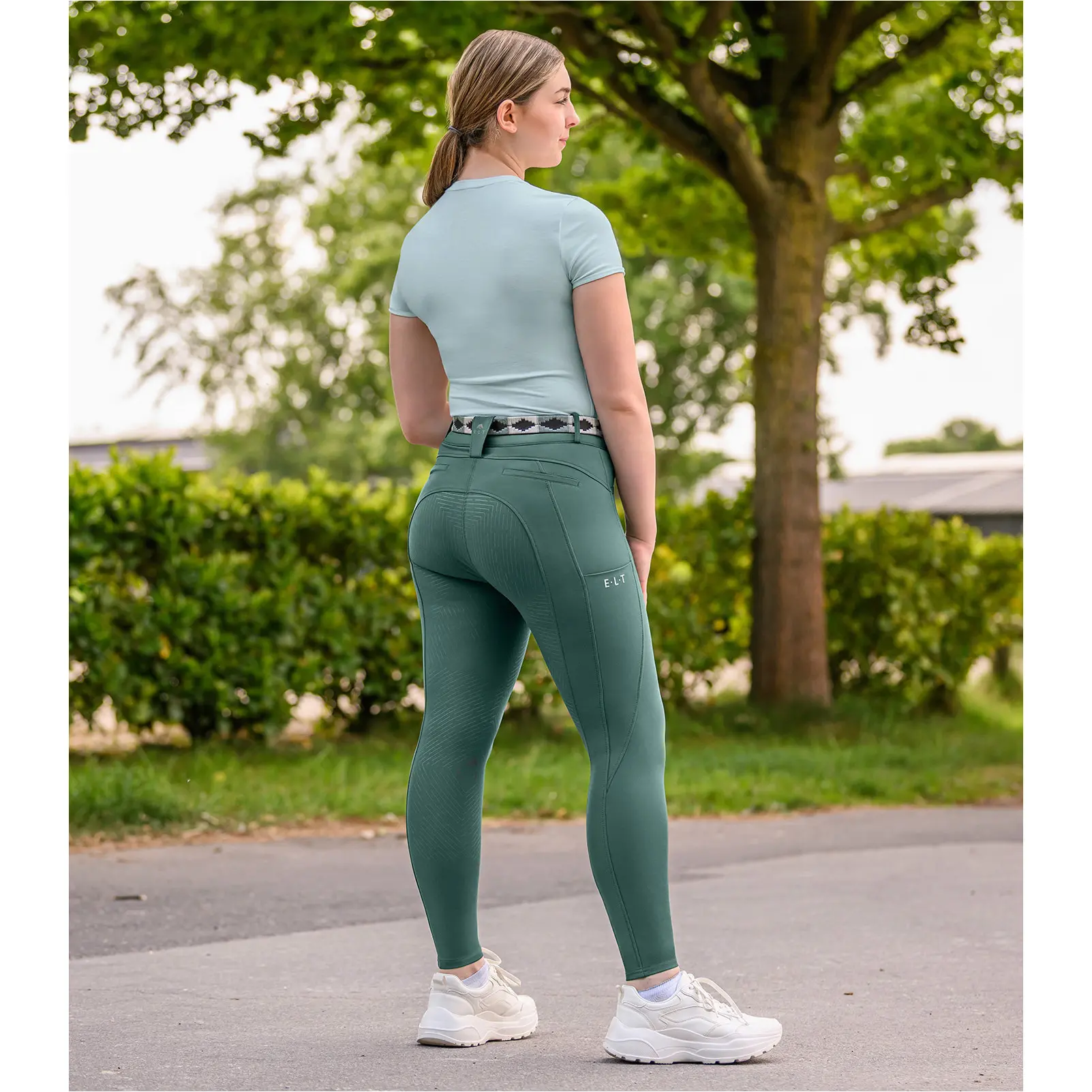 Kinder Reithose Silikon Vollbesatz COMFORT RIDE piniengrün