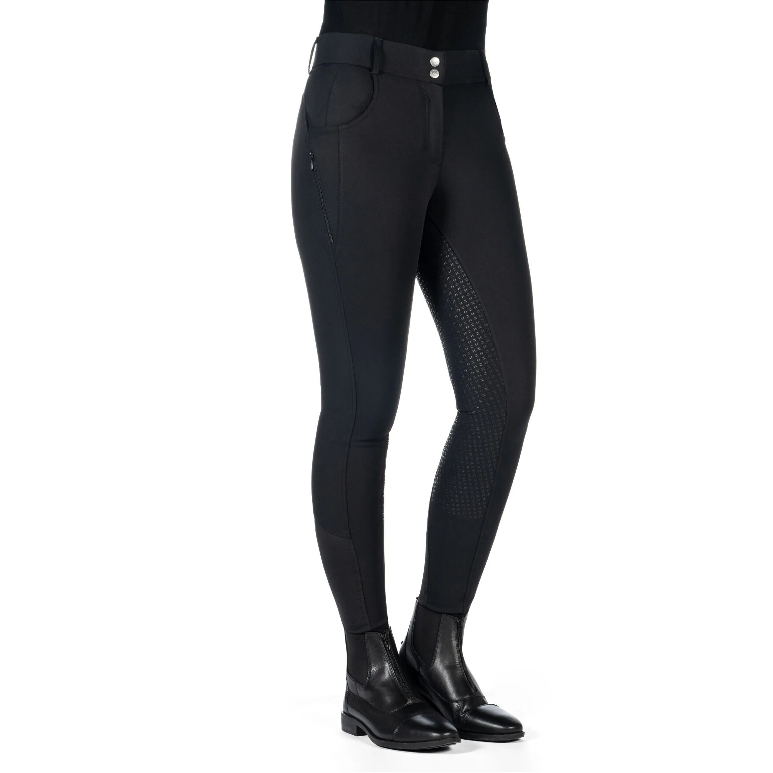 Kinder Reithose Silikon Vollbesatz ARI MID RISE schwarz