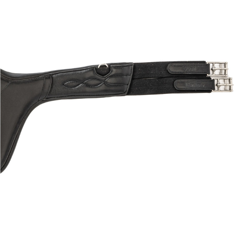 Sattelgurt mit Bauchlatz und Elast JULIUS Softleder schwarz
