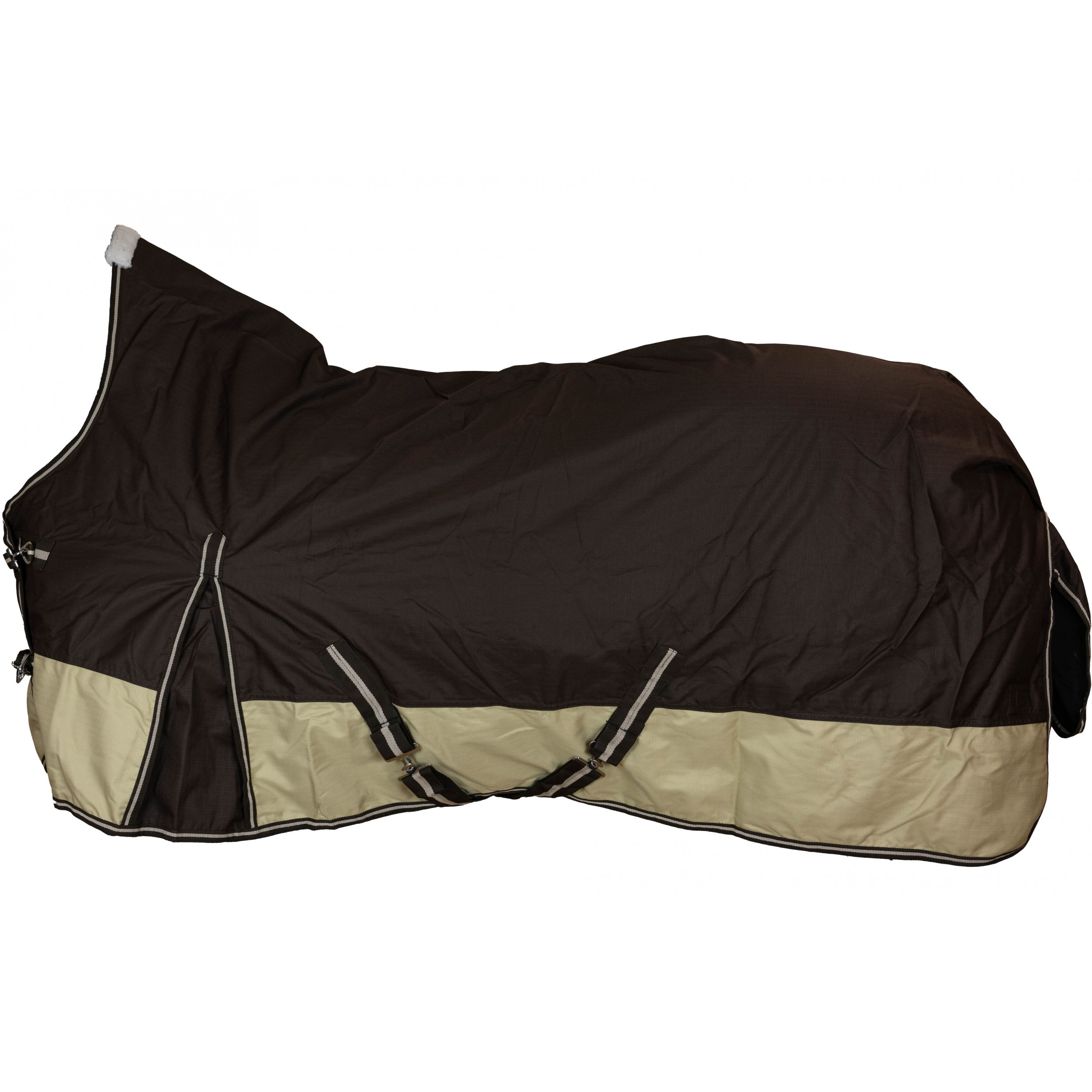 Winterdecke High Neck 100g Füllung 600D BASICLINE braun/beige