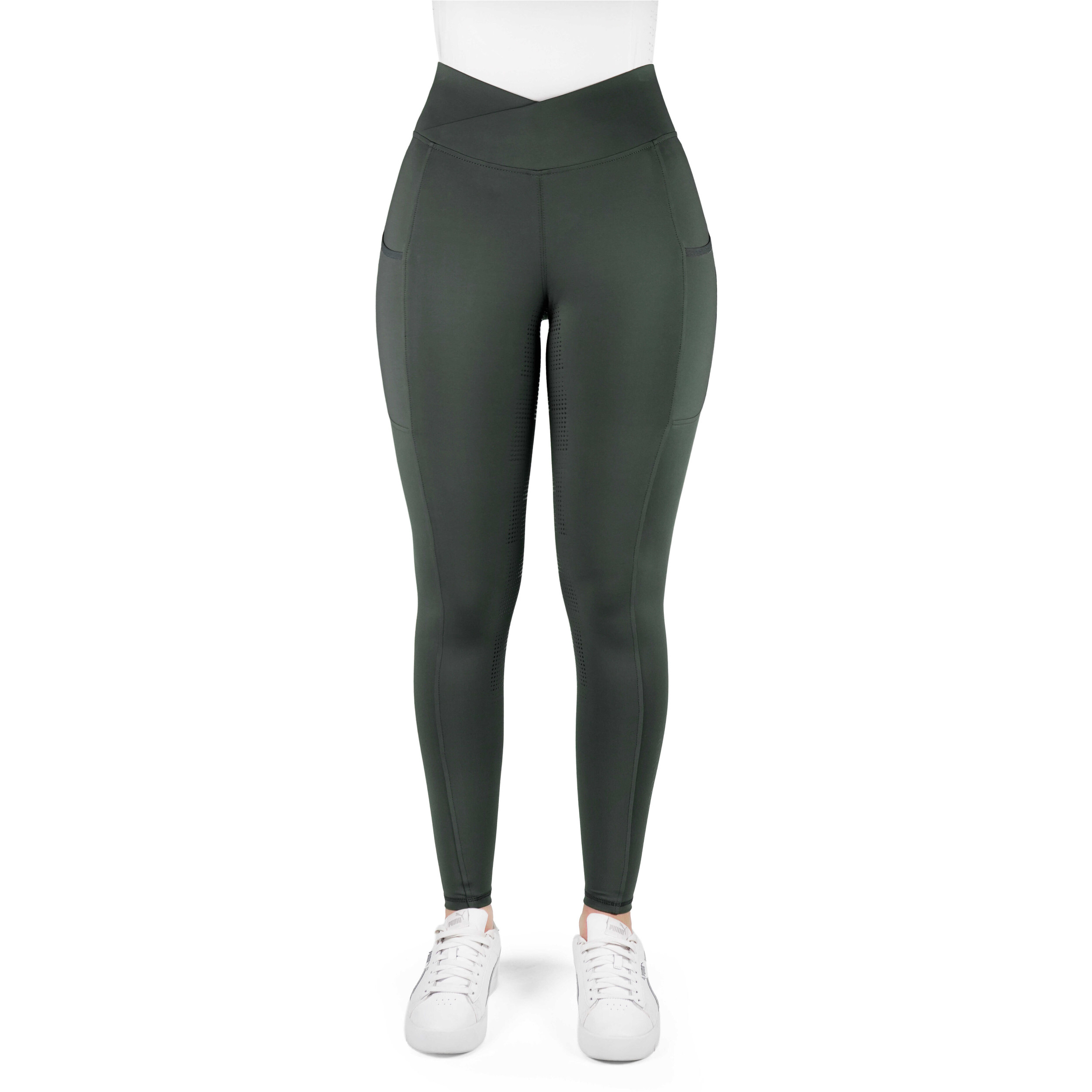 Damen Reitleggings Silikon Vollbesatz EK-Fanny khaki 