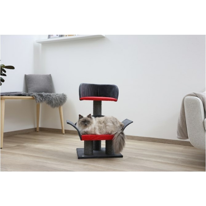 Kratzbaum LOUNGE DELUXE grau/rot 70cm 