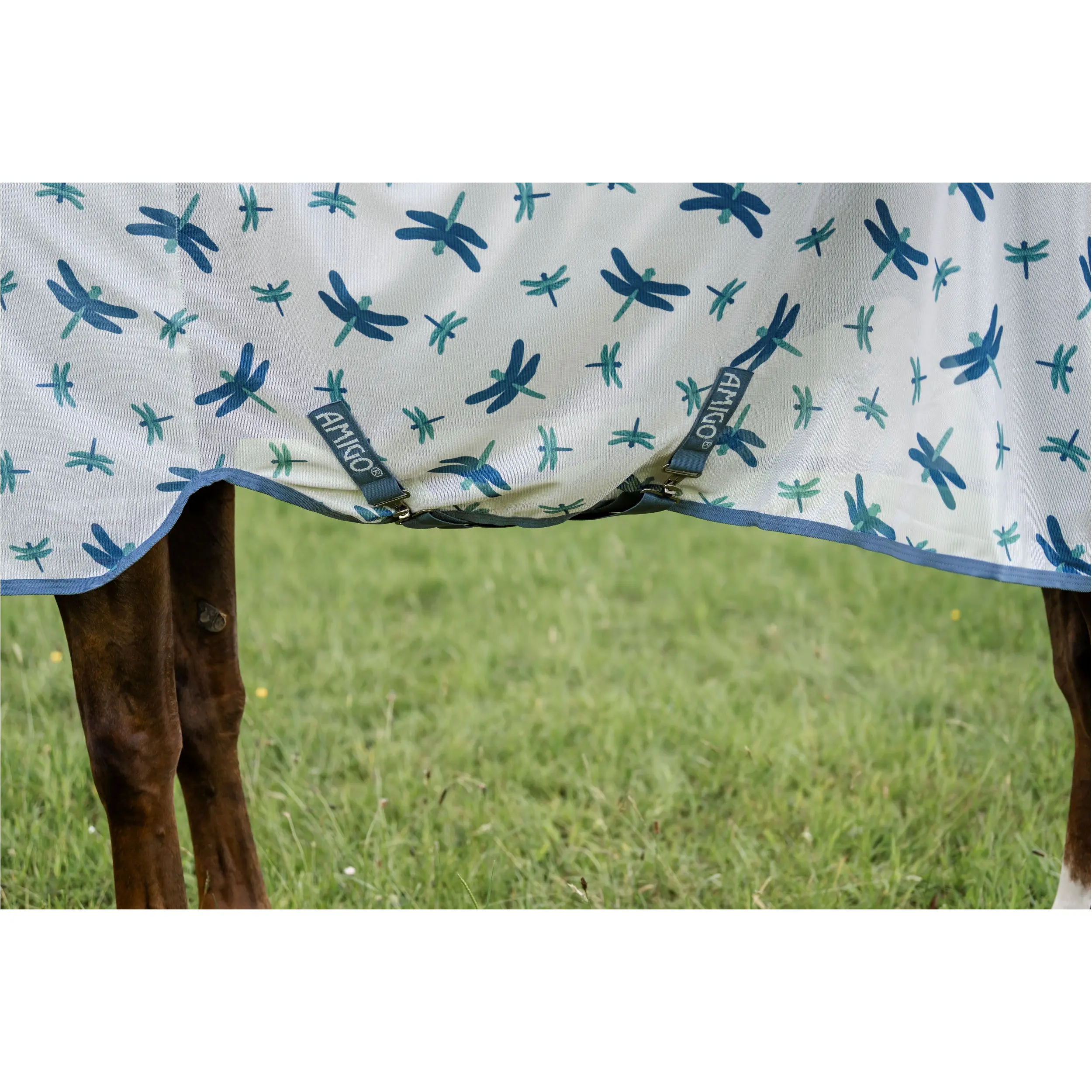 Fliegendecke AMIGO Bug Rug dragonfly print/silver/blue/sage