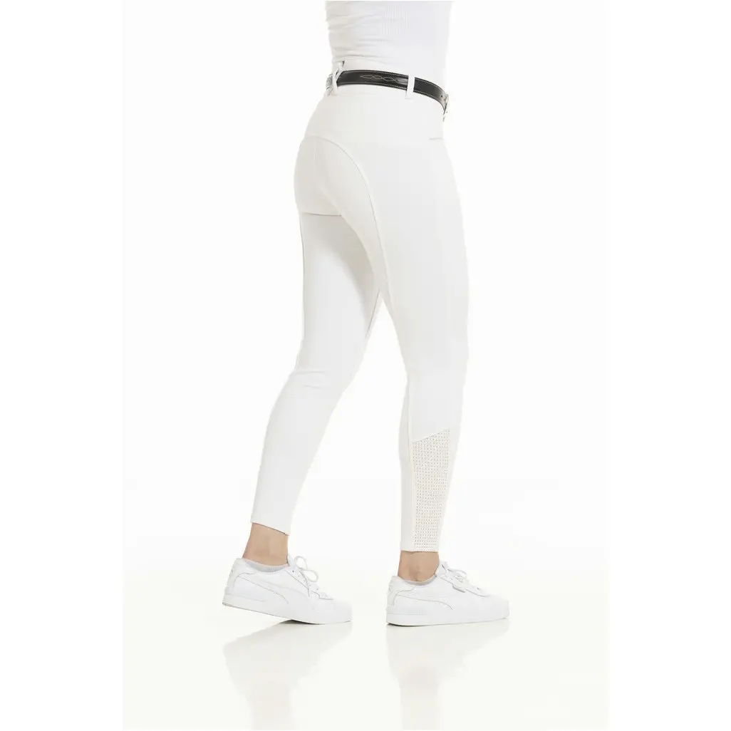 Sommer Damen Reithose Silikon Vollbesatz CLAUDINE Mesh weiß