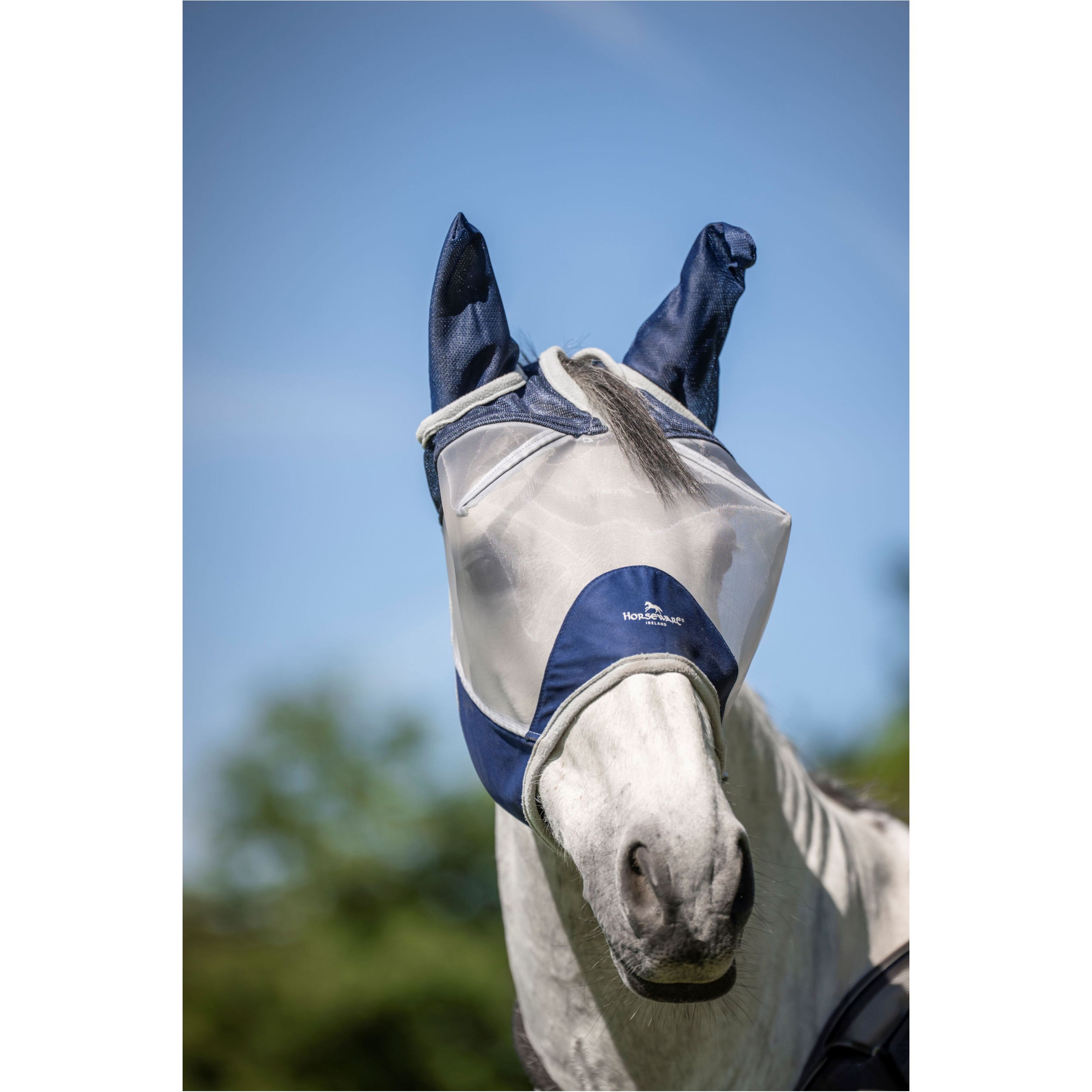 Fliegenmaske AMIGO Shield Flymask navy/silver