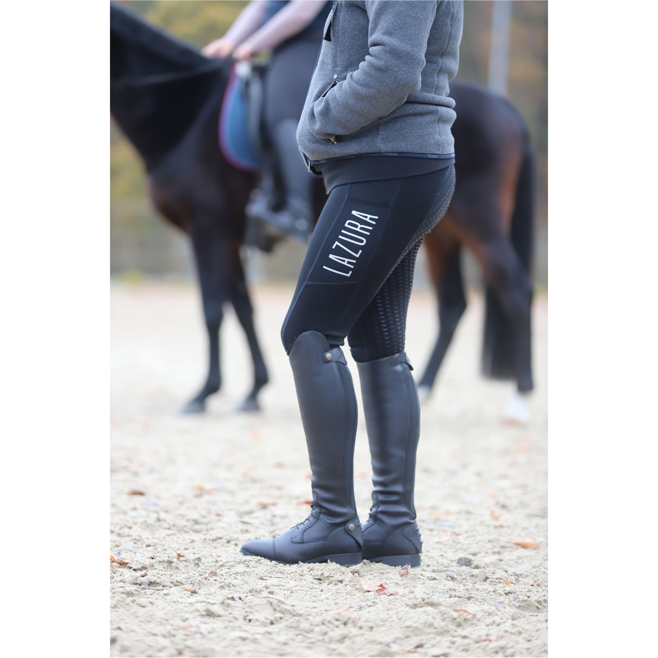 Winter Damen Reitstiefel CALGARY Kunstleder schwarz