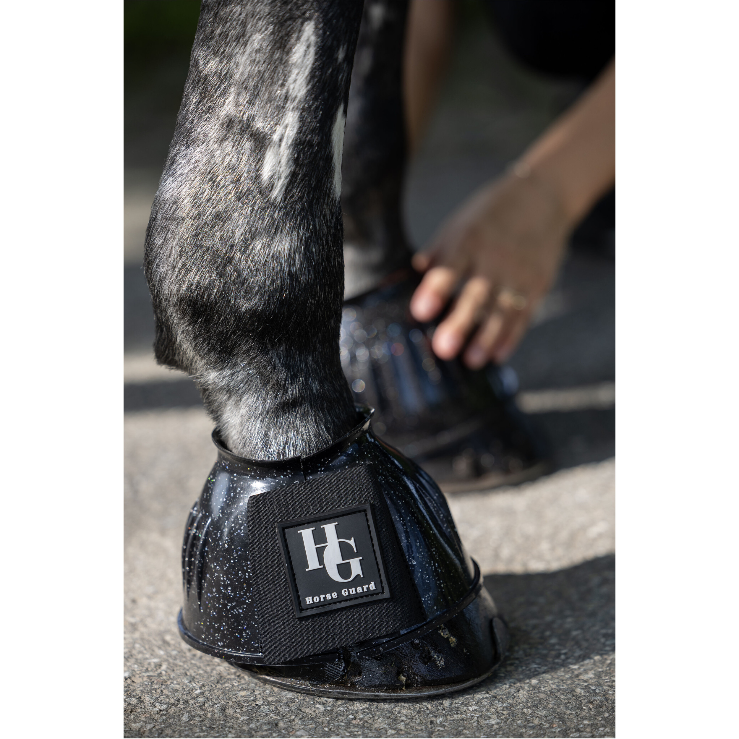 Gummihufglocken TEXAS GLITTER schwarz